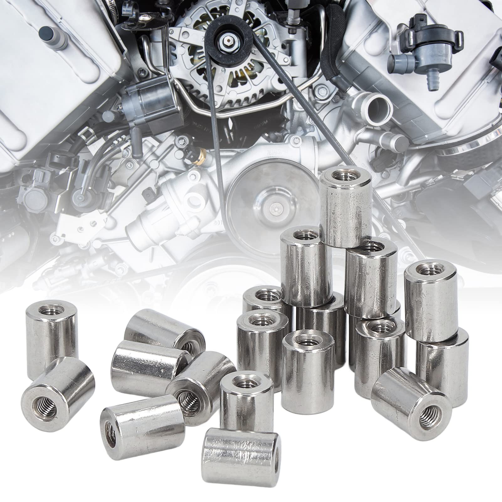 Round Rod Coupling Nut 304 Stainless Steel Coupling Nut, M5x0.8 12 L16mm, 20Pcs for Home Maintenance and Mechanical Use - Image 4