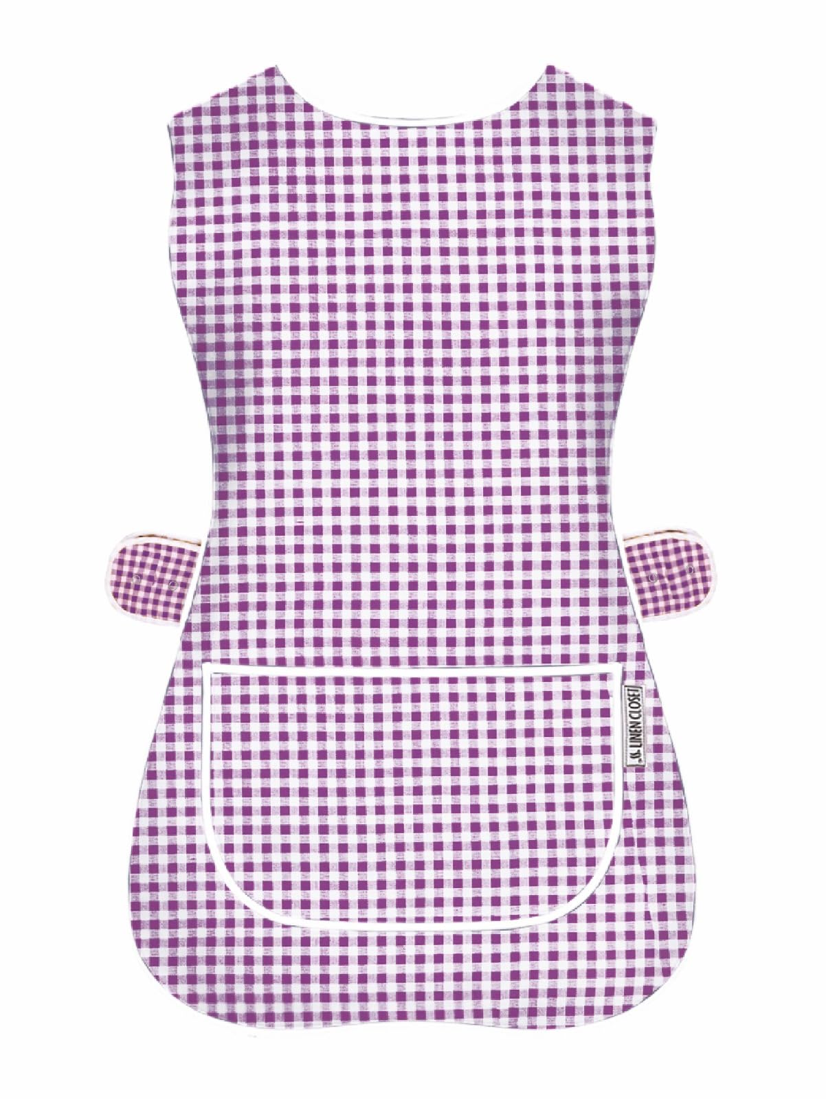 Linen Closet Unisex Purple Check Womens Tabards With Pockets For Men Ladies Cleaning Catering Chef Kitchen Aprons Hygea Tabard Apron Work Tabards