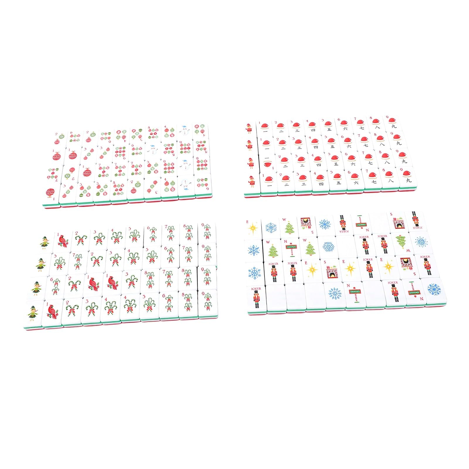 Naroote Set Mahjong in Acrilico con Tessere, 160 Pezzi per Natale | Disegni luminosi per le vacanze, Resistente ai graffi, Ideale per il gioco occasionale, Divertenti attività di gruppo