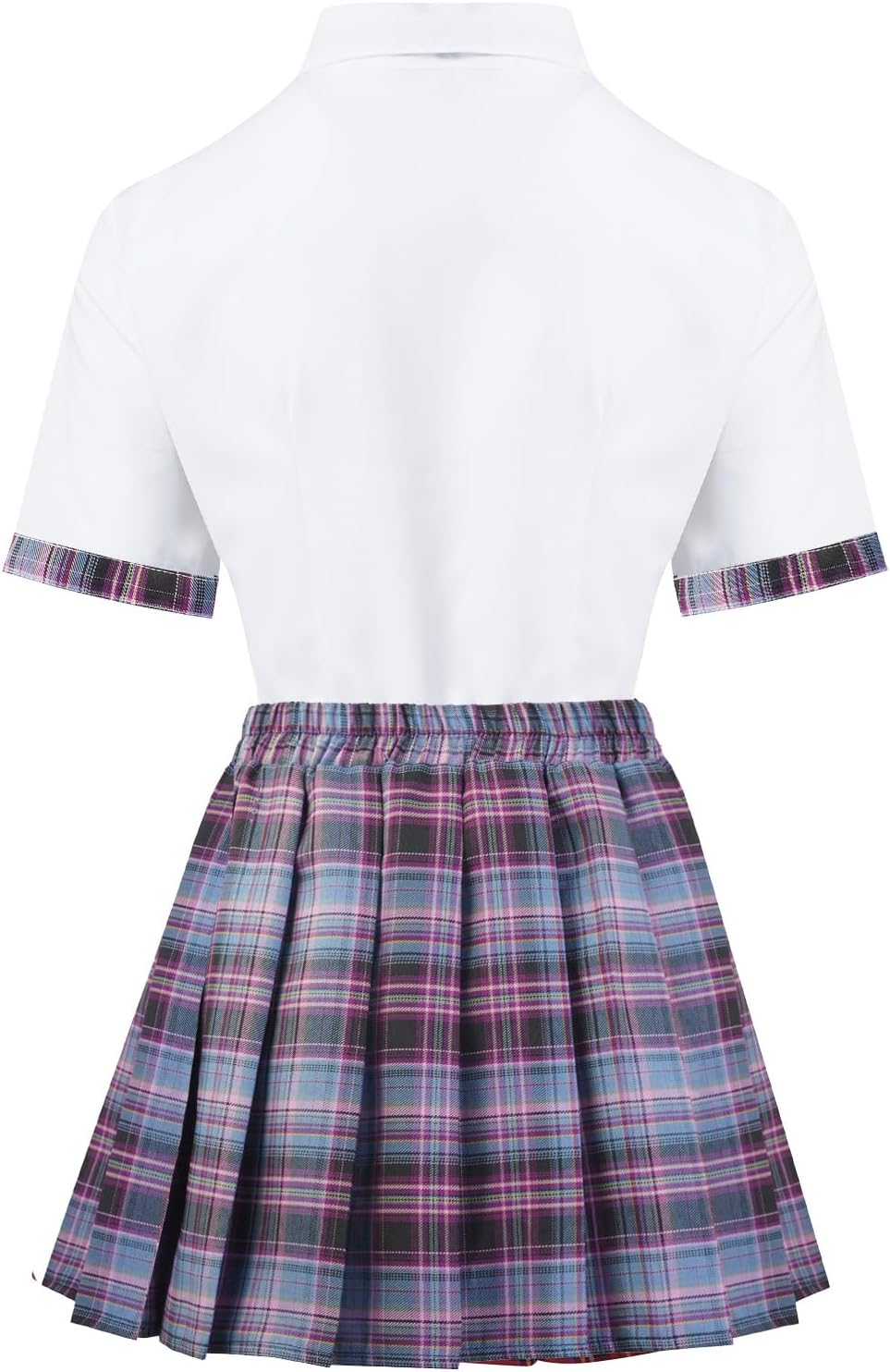 Women School Girl Outfits Set School Girl Costume Top With Mini Pleated Skirt - Image 2