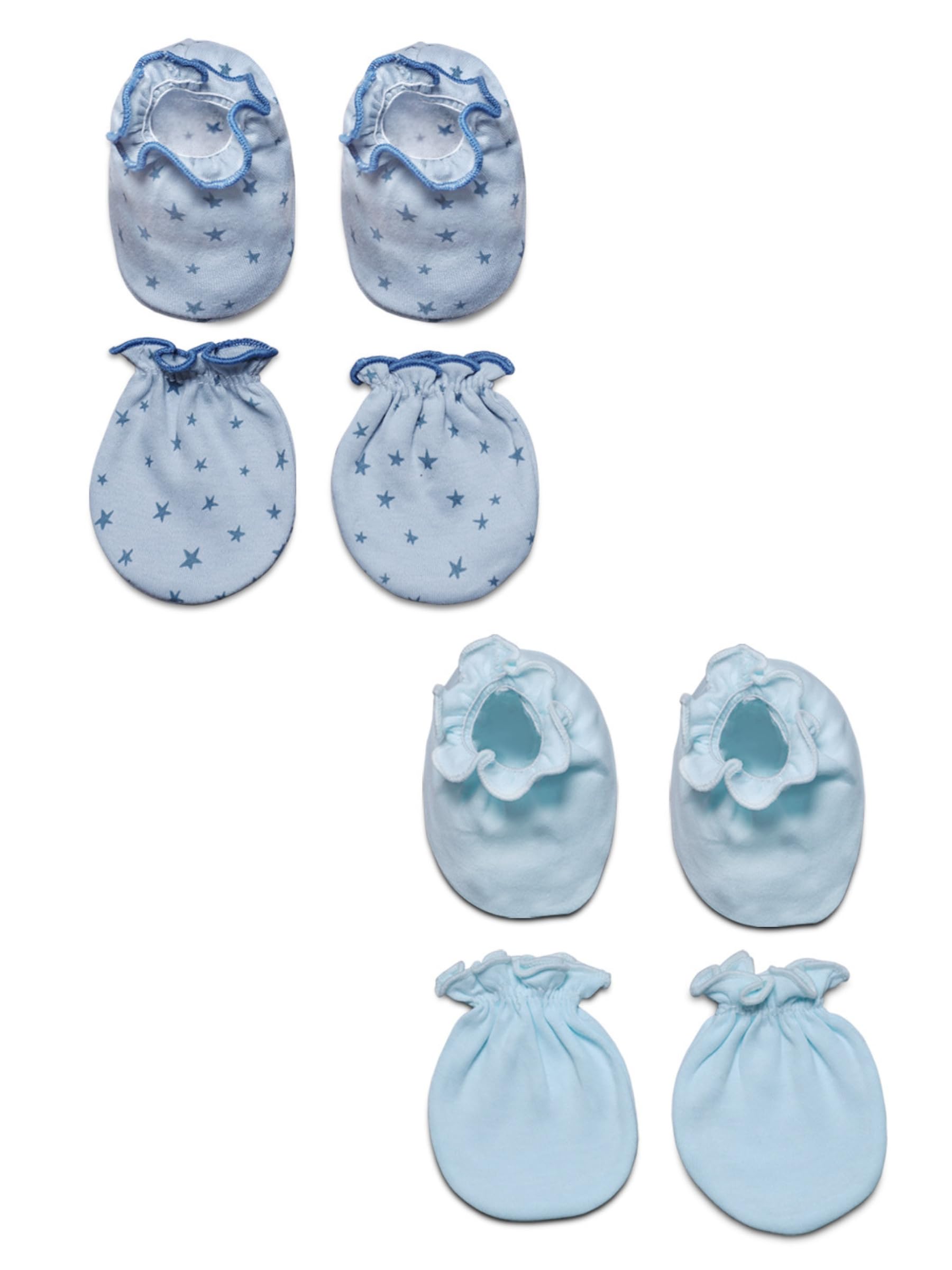 baby eli Newborn premium cotton Mitten-booty set (picot) for baby boy & baby girl- Pack of 2 sets-picture-52