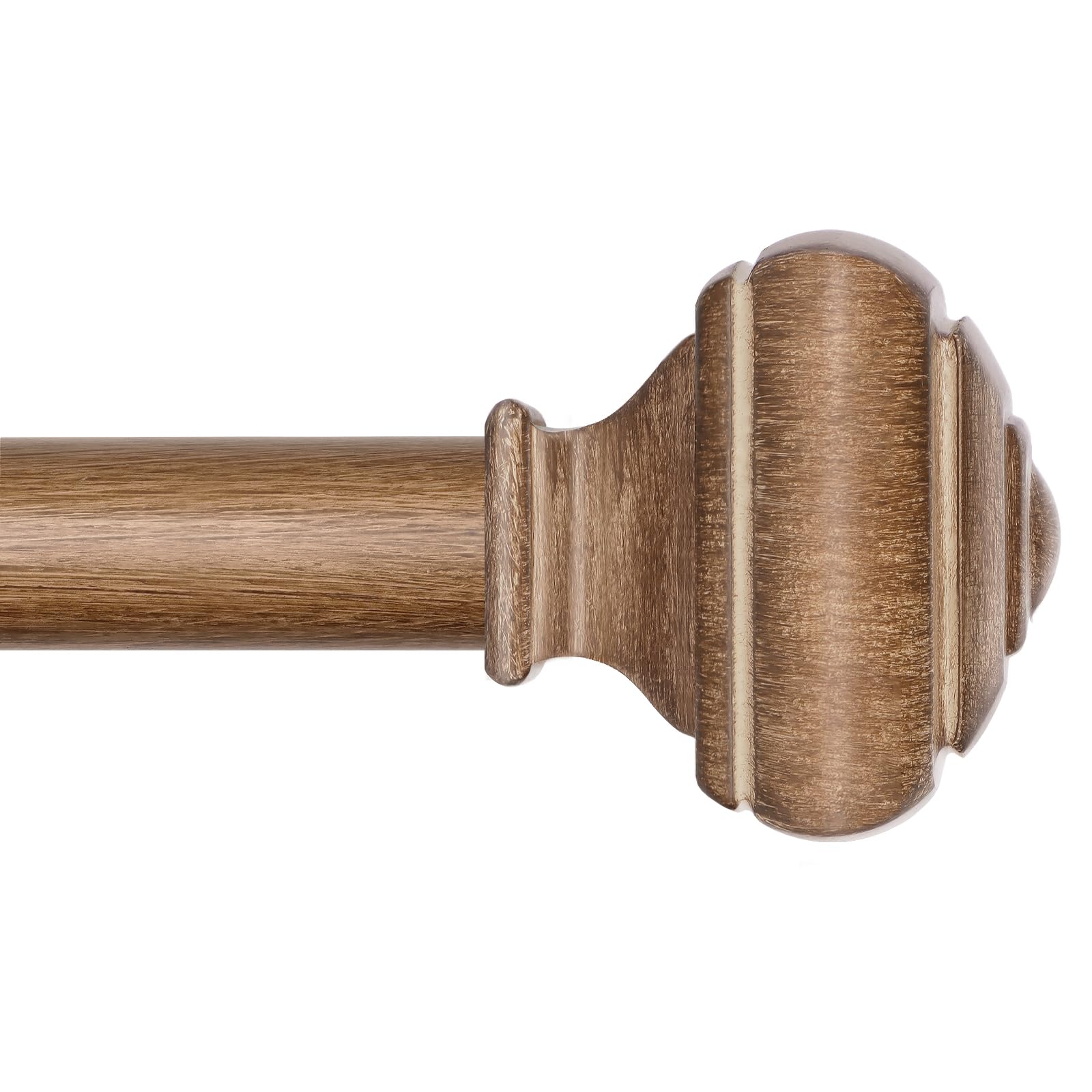 Photo 1 of USFOOK Curtain Rod, Wood Finish, 48-84 Inch