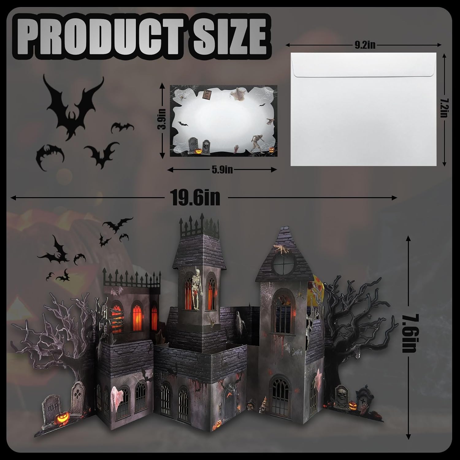 3D Greeting Pop Up Halloween Card with light and music, For Kids, Friend, Husband, He, Him, Men, Women image 3