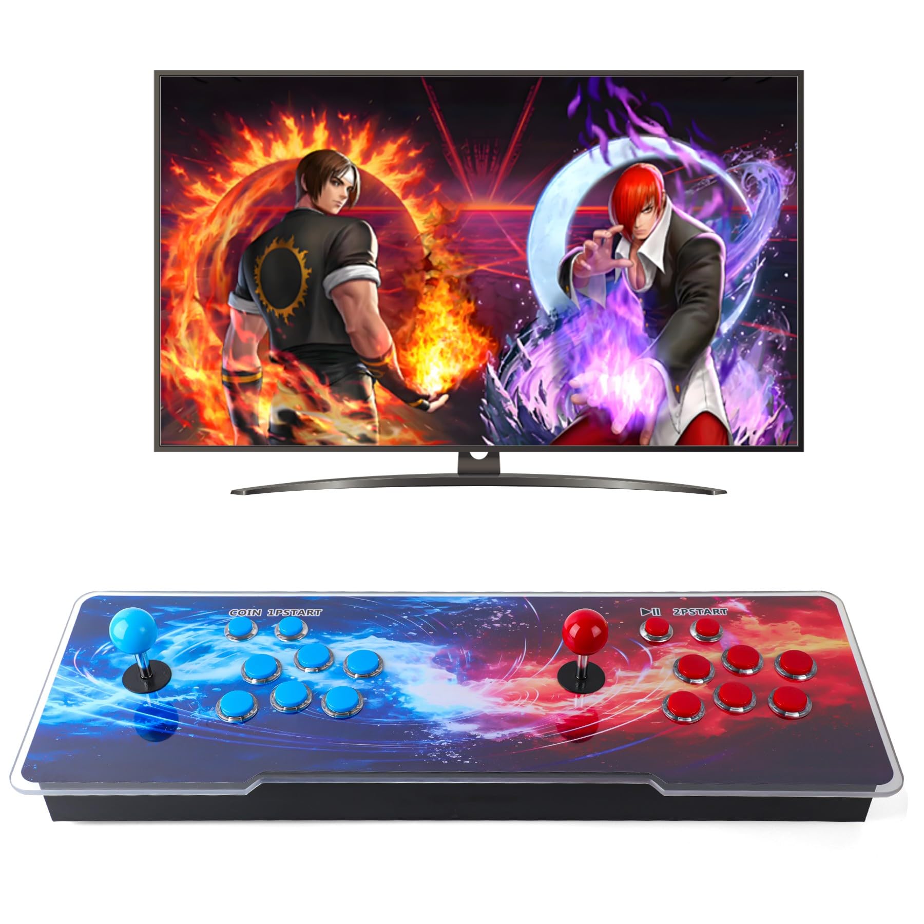 【10000 3D Games in 1】 Pandora Box Arcade Console – Retro Video Game Machine with Dual Joysticks, 3D System, 4-Player Support, HDMI/VGA Compatible,