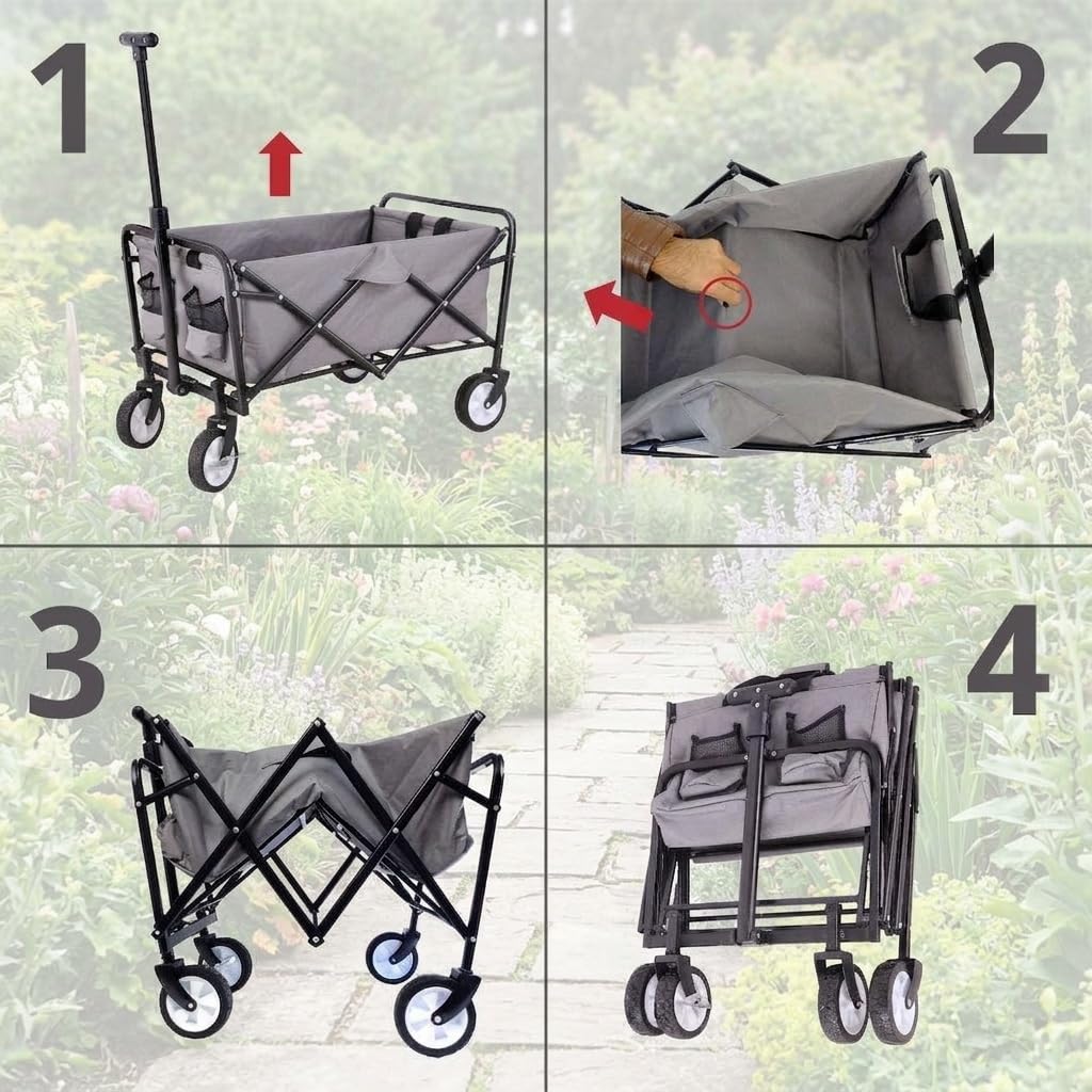 Carromco Chariot de Transport Pliable pour l'extérieur avec Frein de stationnement, jusqu'à 80 kg