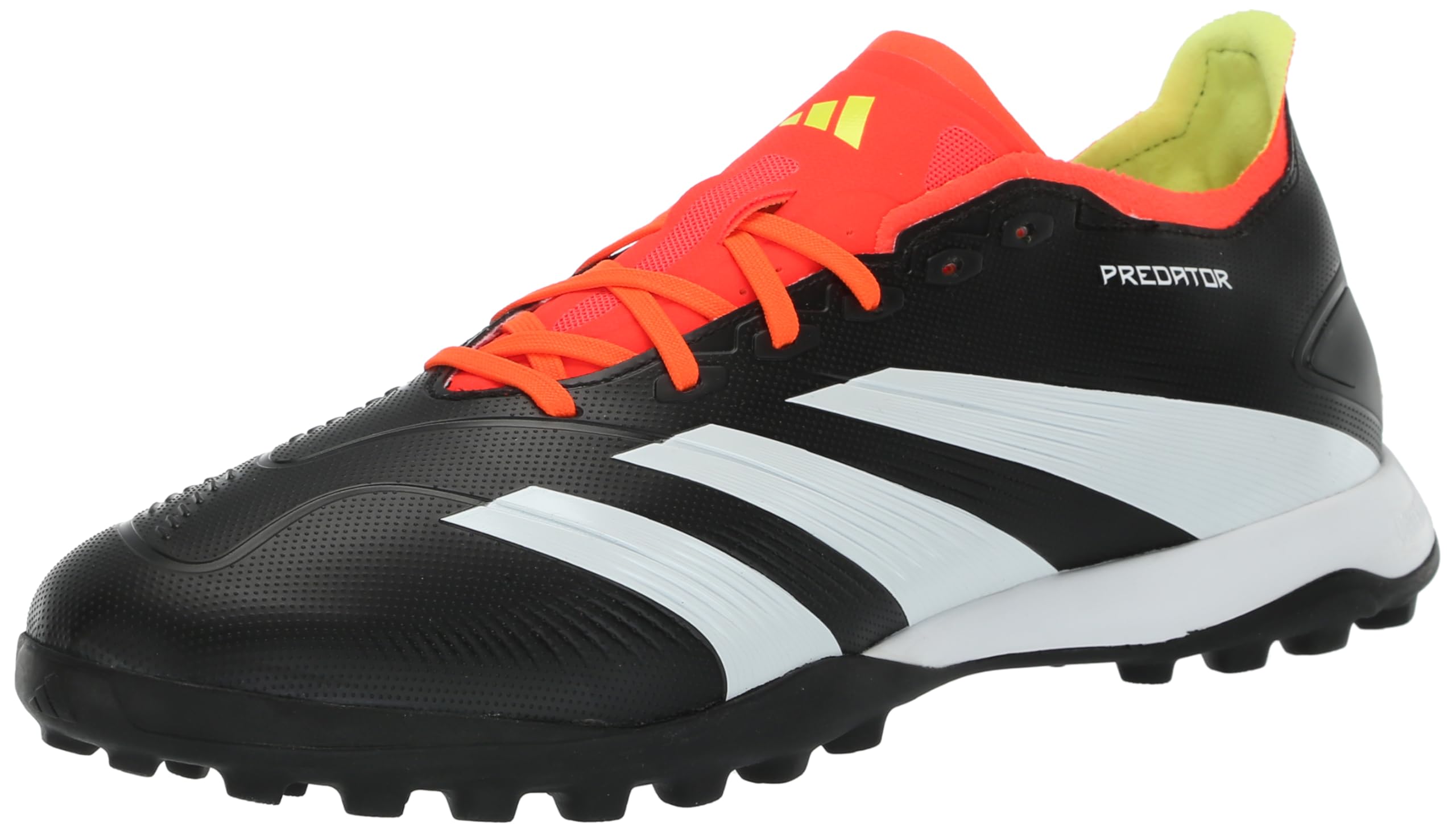 adidas Unisex Predator 24 League Low Turf Sneaker, Black/White/Solar Red, 11.5 US Men