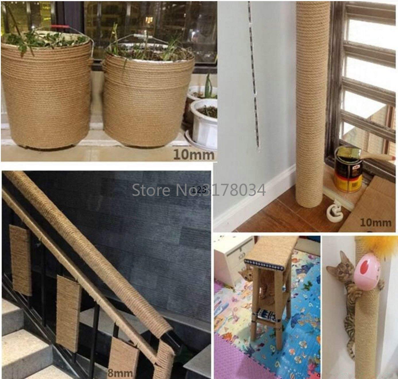 Naturalny sznurek jutowy, 10mm 1m-100m DIY Craft Handmade Wedding Home Decoration