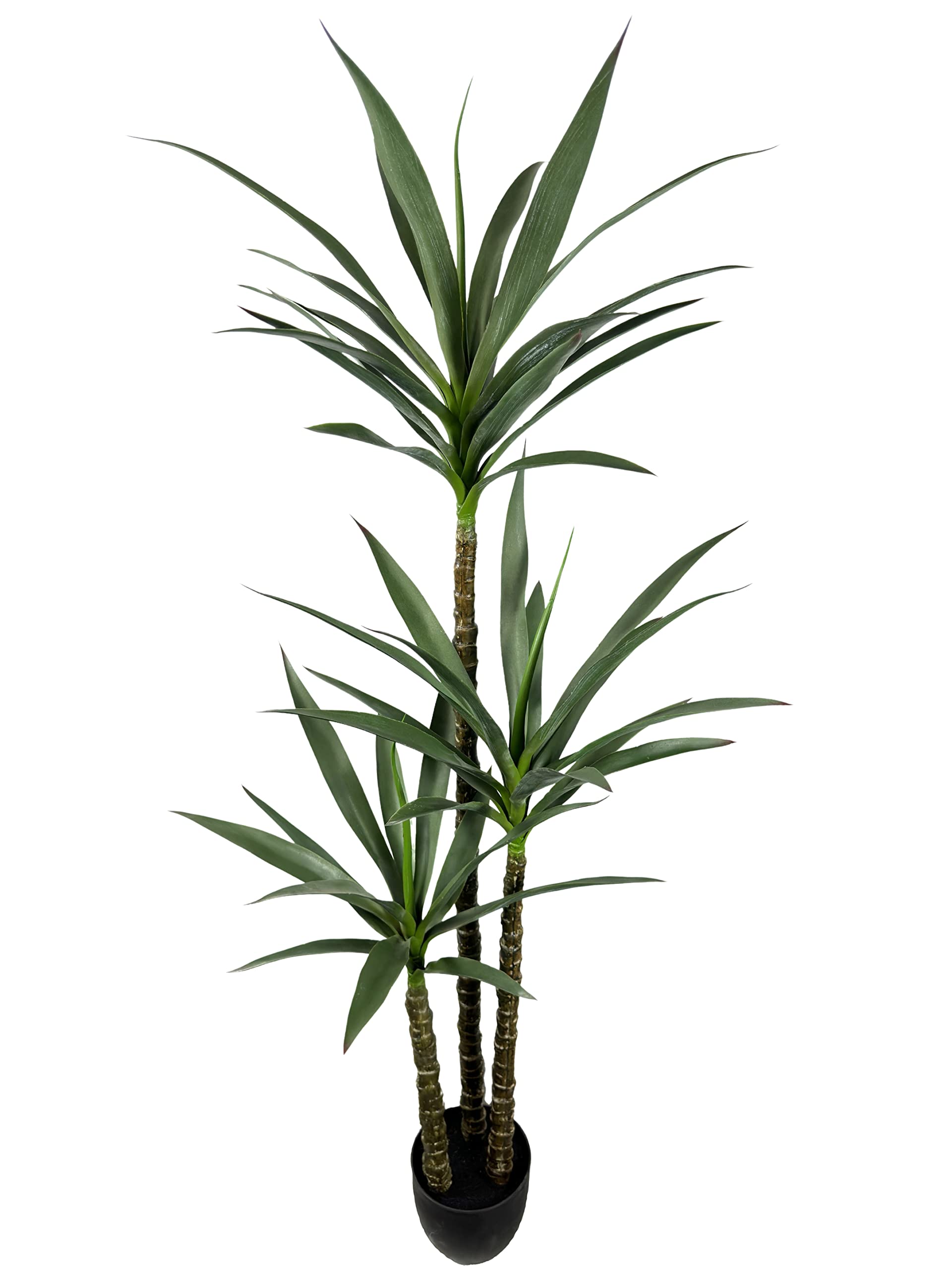 AfanD Artificial Tree 5.3ft Faux Agave Plant with 3 Heads in Plastic Pot Fake Tree for Home Decor Indoor or Outdoor Office Decoration Housewarming