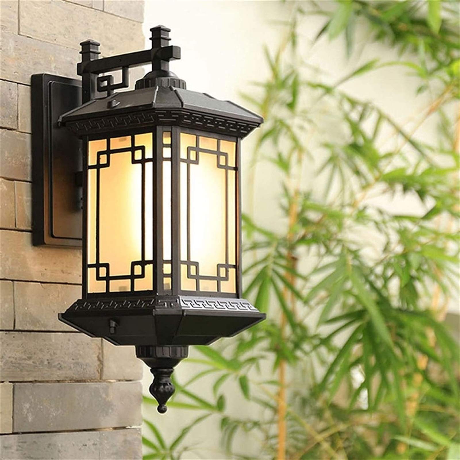 Retro Black Metal Wall Scone IP65 Wodoodporne szkło matowe Zewnętrzne gniazdo E27 Socket for Garden Courtyard Balcony Indoor Staircase Ambient Illuminacja