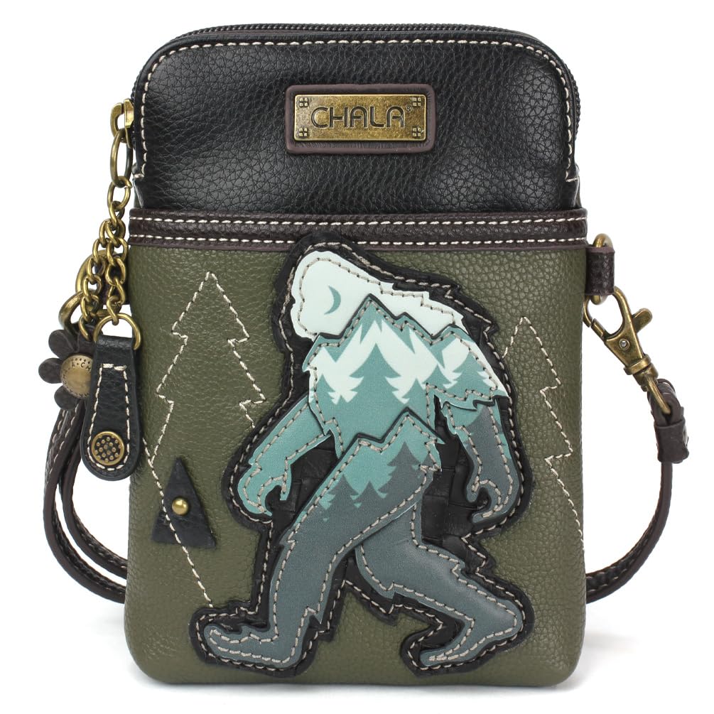 CHALA Cell Phone Crossbody Purse-Women PU Leather Canvas Multicolor Handbag with Adjustable Strap