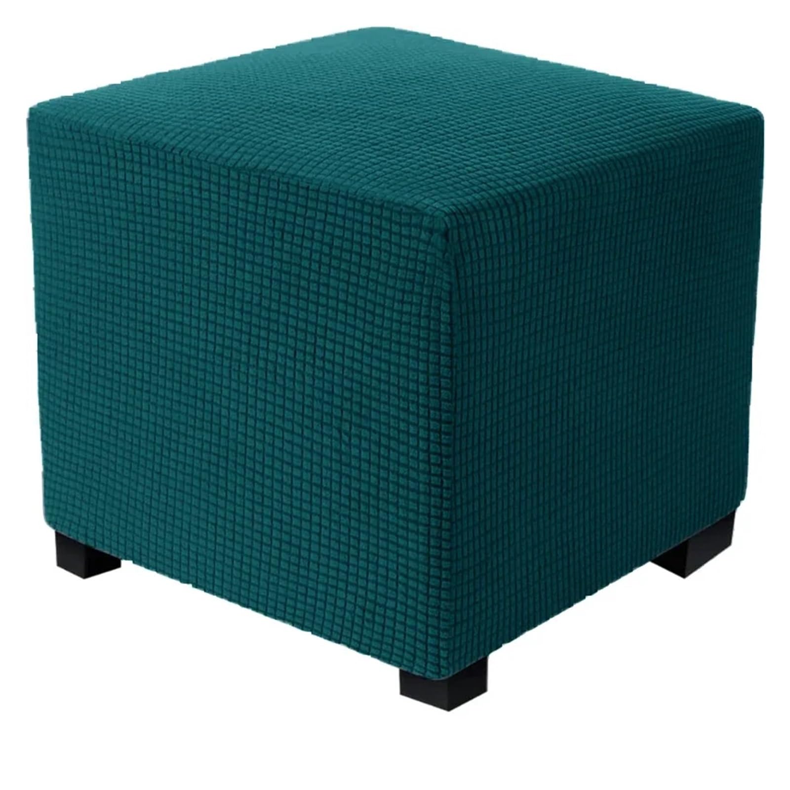 YXINAER Foot Stool Cover Square Ottoman Cover Polar Fleece Footstool Covers Elastic Footrest Slipcovers House Pouf Carre Furniture Protector Stool(Color1,M)