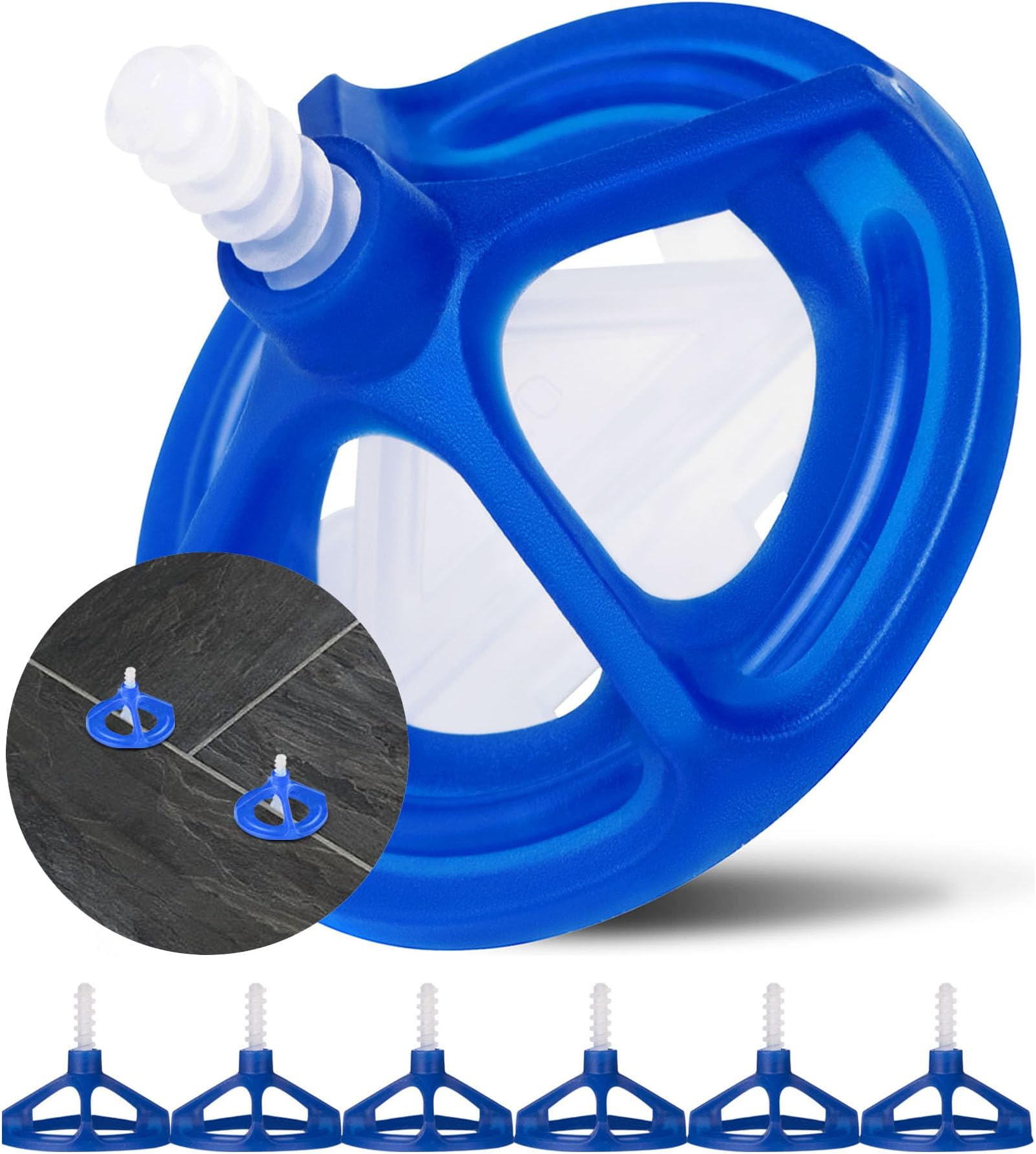 Deuvuo Tile Leveling System 3mm, 300 Pcs Revolutionary 3mm Tile Spacer Levelling System, 200 Screws & 100 Nuts, Tile Installation Tool for Stones and Floors