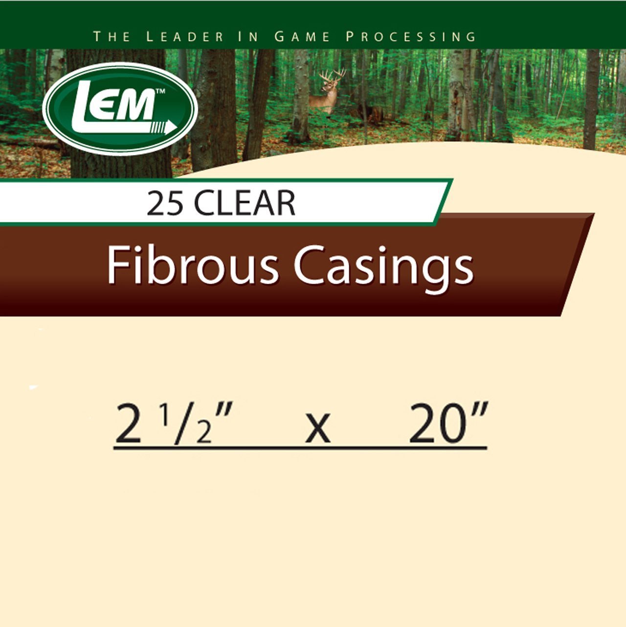 LEM Products 2 1/2 x 20-Inch Non-Edible Fibrous Casings (Clear)