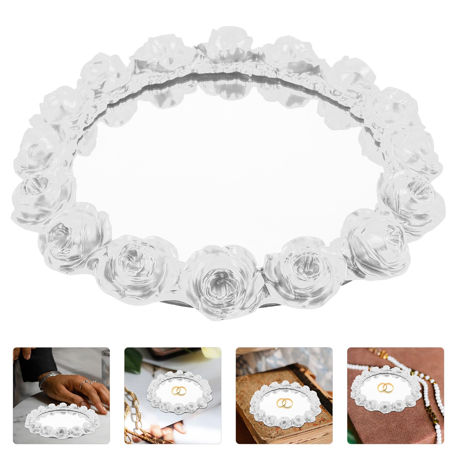 iplusmile Bandeja de Tocador para Almacenamiento de Joyas de Resina Diseño Elegante y Servicio de Alimentos Hogar