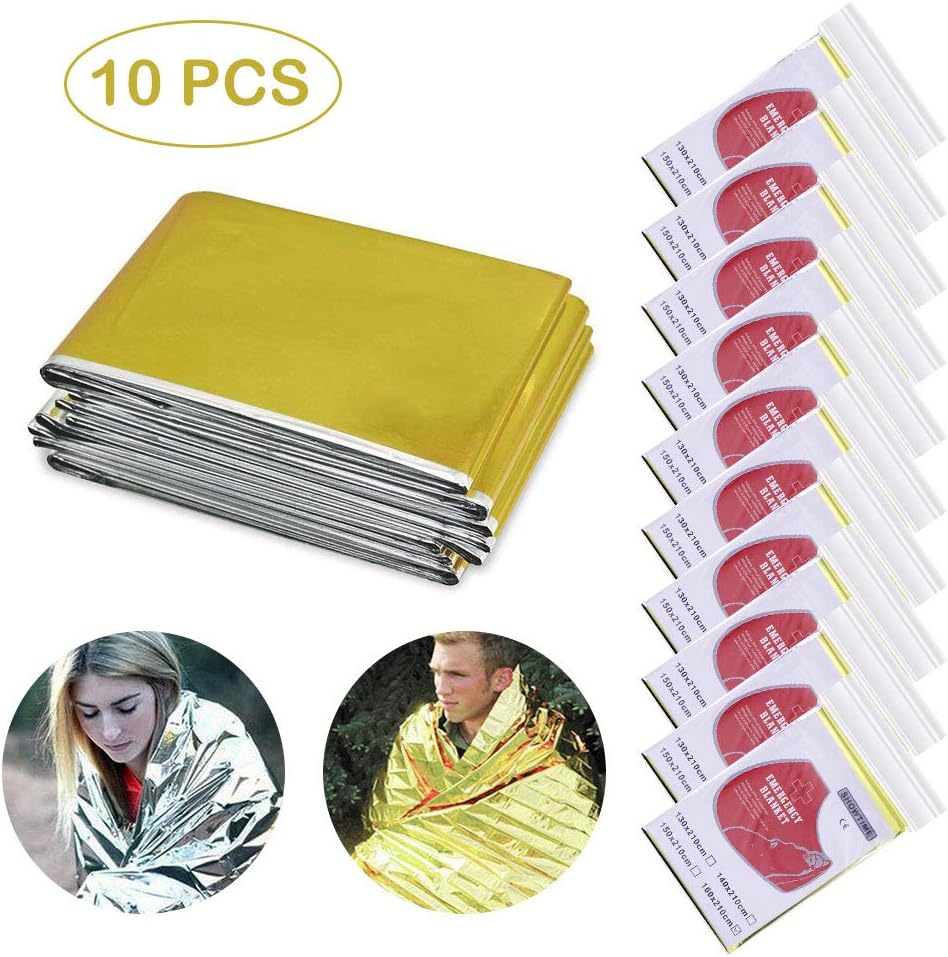 Infreecs rescue blanket, rescue foil, emergency blanket, first aid blanket gold-silver foil 160 x 210 cm [10 pieces].