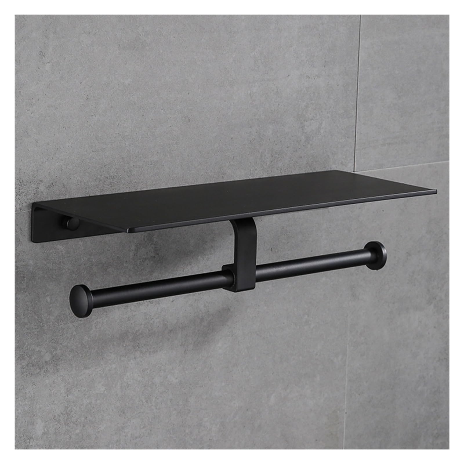 Paper Towel Holder Estante de Papel tisú, Soporte Aluminio Plateado/Negro, Gancho Doble Cara, Estante Almacenamiento, toallero higiénico for baño Cocina(Black 2 Nail-Free)