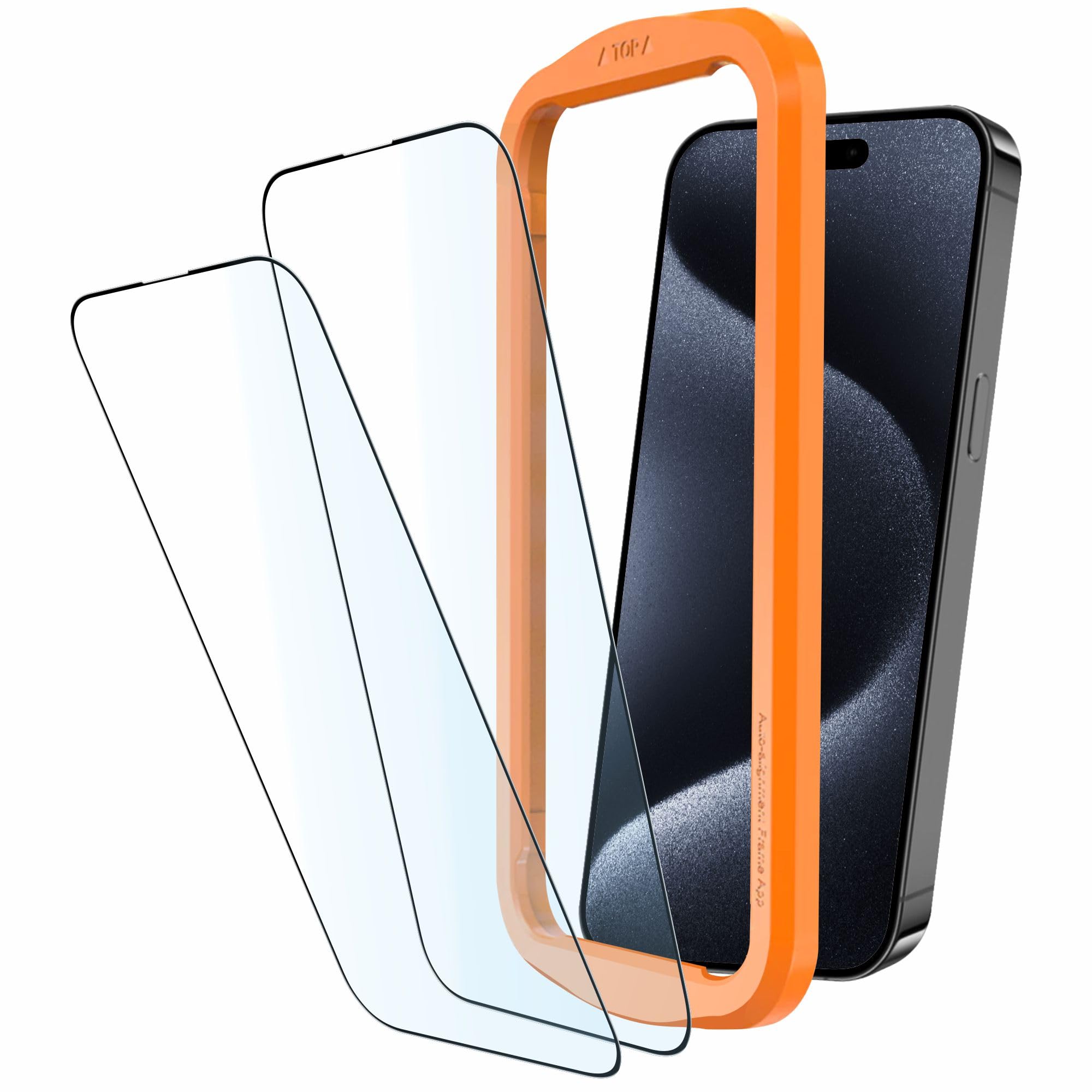 Affix Auto-Align Technology Full Coverage Tempered Glass Screen Guard for iPhone 15 Pro (6.1 Inch) | Easy Installation Frame | Case-Friendly - Pack of 2 (B0CS31PKNT) Amazon Price History, Amazon Price Tracker