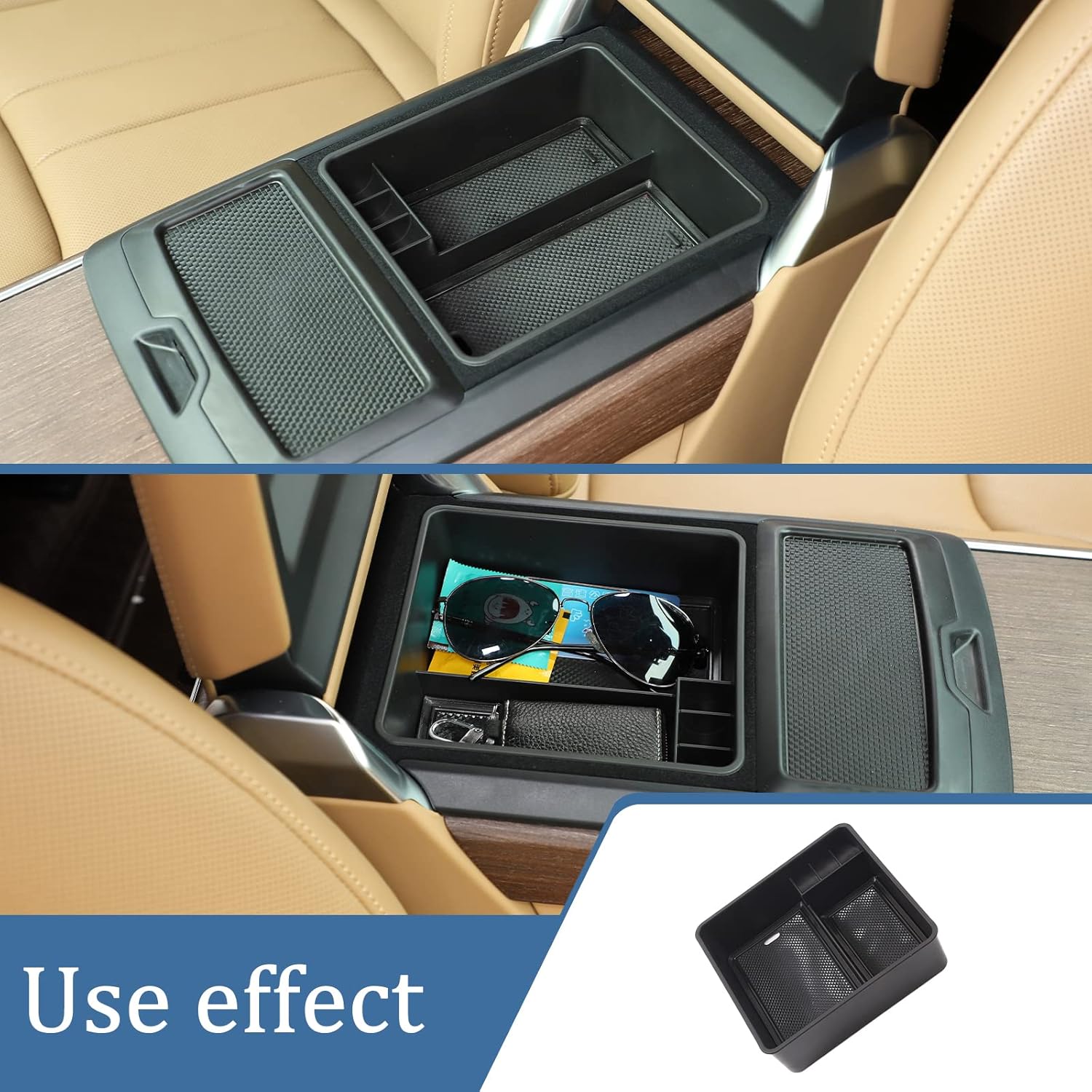 happyhorse car armrest organizer storage box compatible with land rover range rover sport/vogue 2023-2026 center console armrest storage box organizer tray accessories (style a) qt-803/t