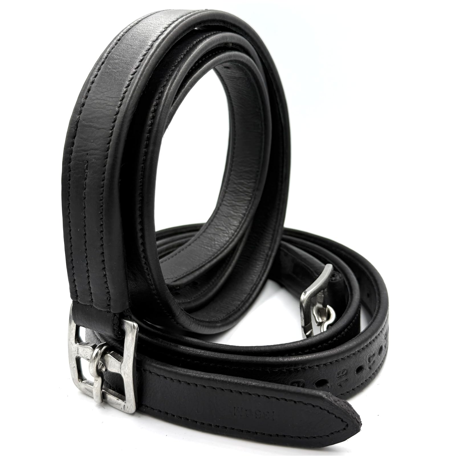 ES5025 - Étrivières en cuir souple de qualité supérieure - Particulièrement douces et extrêmement robustes - Avec boucles en acier inoxydable - Pour le dressage et le saut d'obstacles