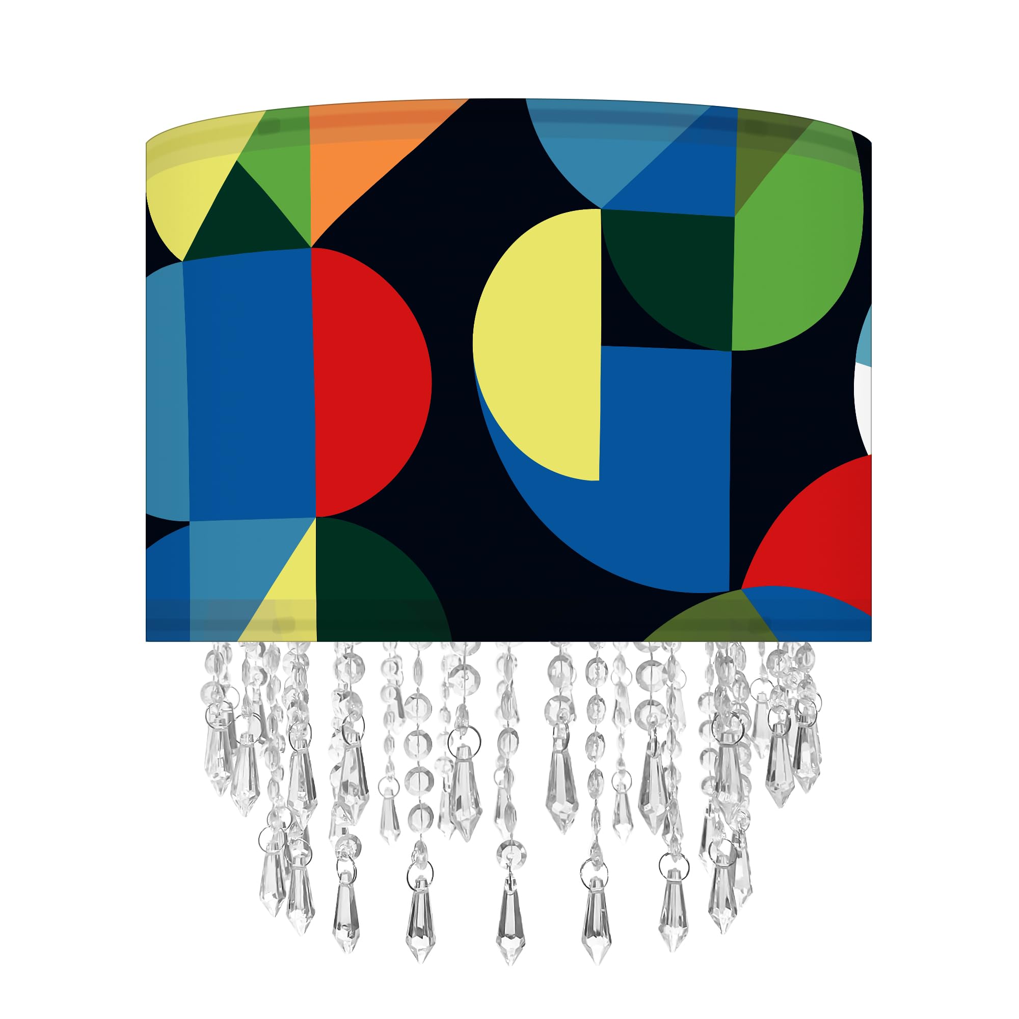 Modern Geometric Light Shade with Acrylic Bead Droplets, Colorful Pop Pattern Light Shade for Ceiling Pendant Table & Floor Lamps, Artistic Retro Decor, 30cm โ image 1