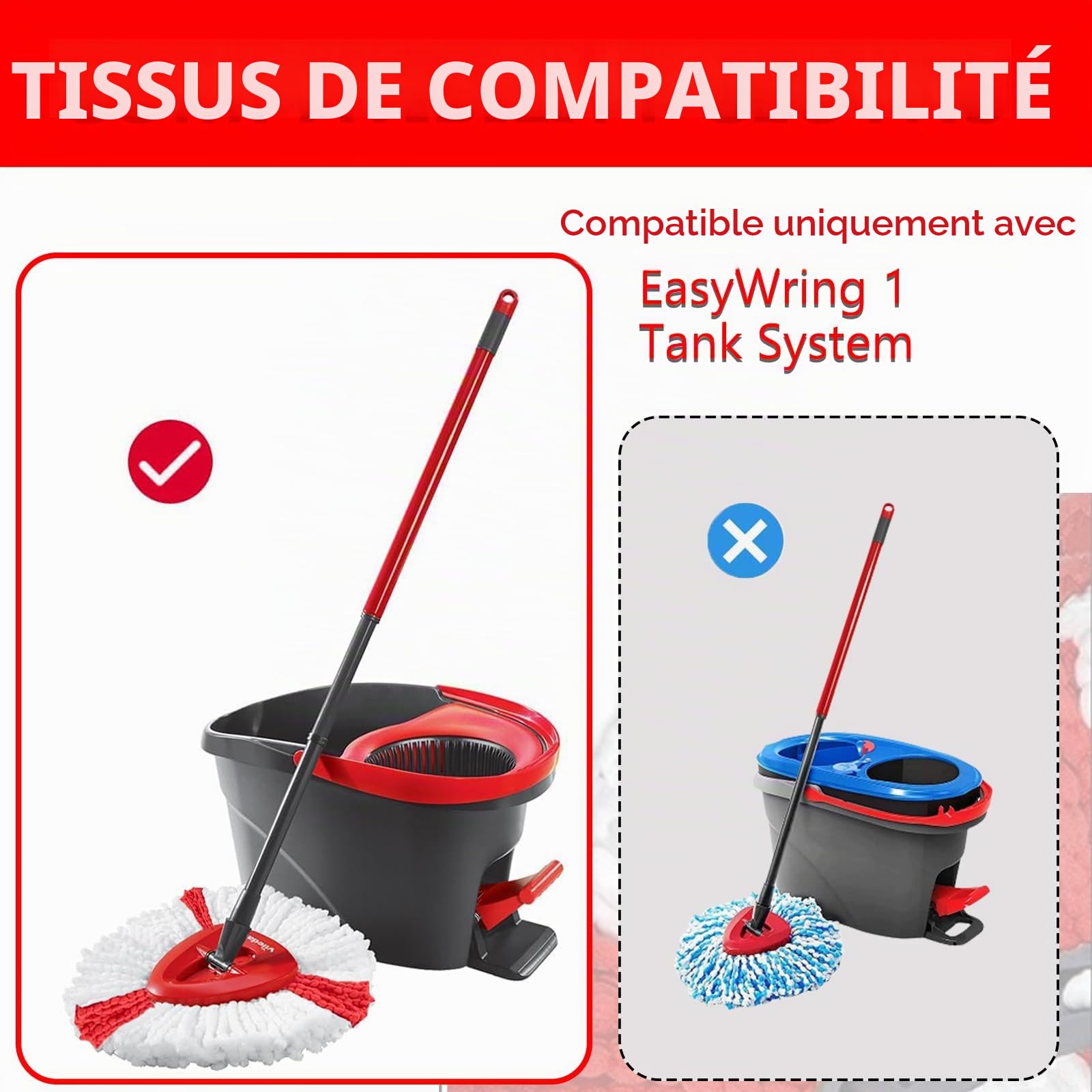 Lot de 6 Têtes de Rechange Compatibles avec Vileda Turbo Serpillière, Recharges Balai Microfibre Compatibles avec Vileda 2en1,EasyWring & Clean, Forme Triangulaire pour Nettoyage du Sol