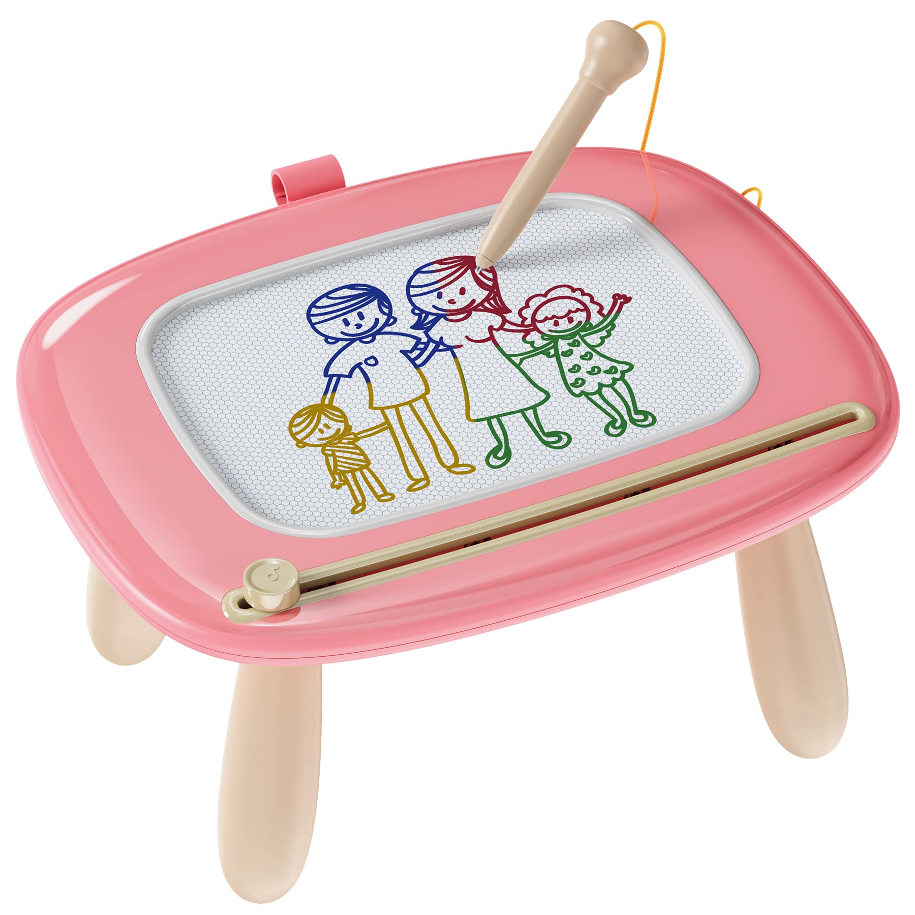 Kikapabi Toddler Magnetic Drawing Board - 1st Birthday Gifts for 1 2 3 Year Old Girls & Boys, Learning Doodle Board, Educational Toys for Baby (Pink)