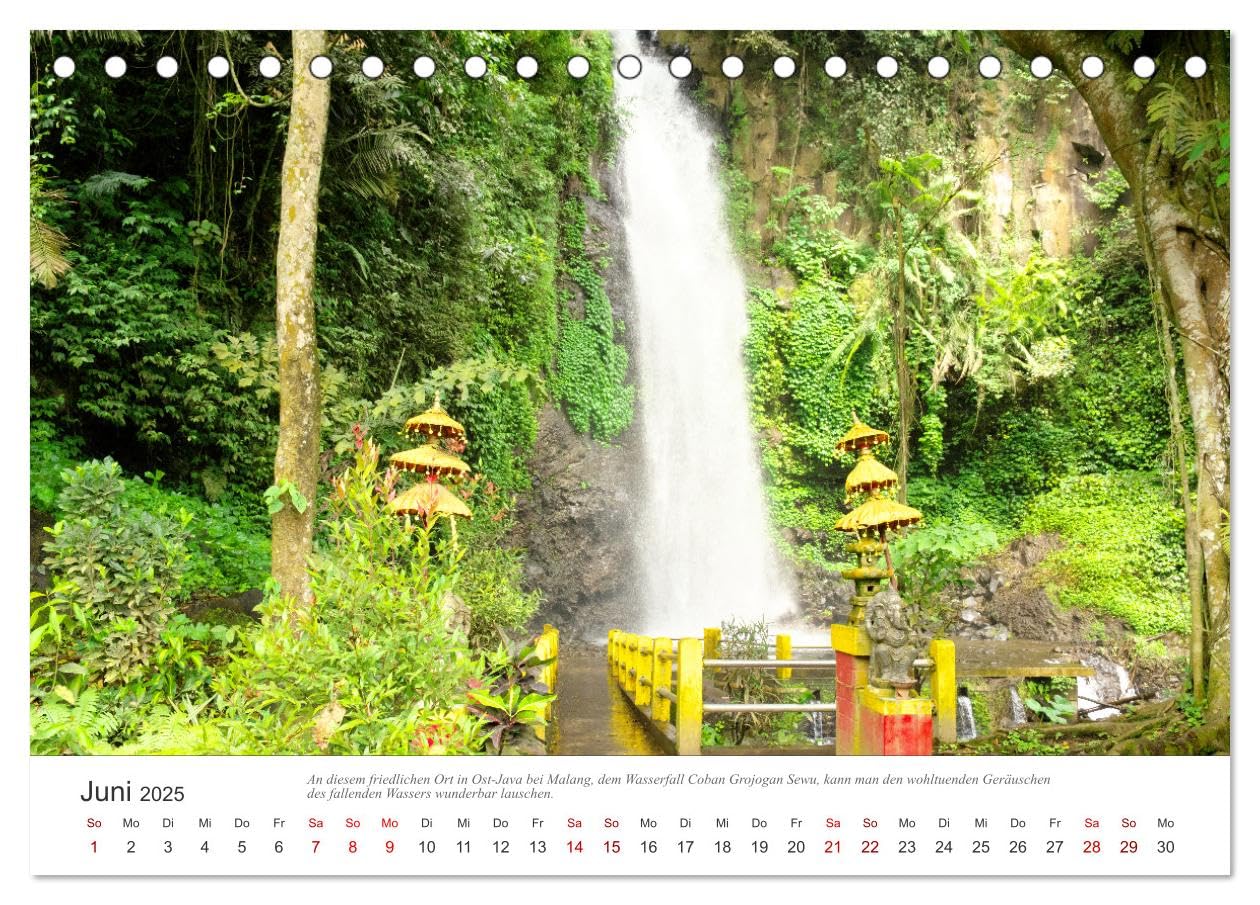 JAVA Natur pur (Tischkalender 2025 DIN A5 quer), CALVENDO Monatskalender: Java, eine der vier großen Sundainseln, lockt Besucher aus aller Welt an. (CALVENDO Natur)