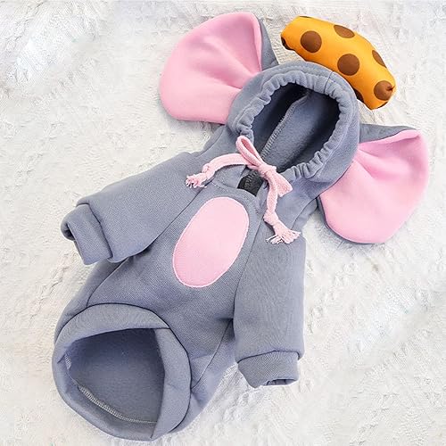 Miniatura 8 de SEIS Sudaderas con capucha para perro con orejas grandes, diseño de queso lindo y cálido para mascotas, ropa de gato para perros pequeños y
