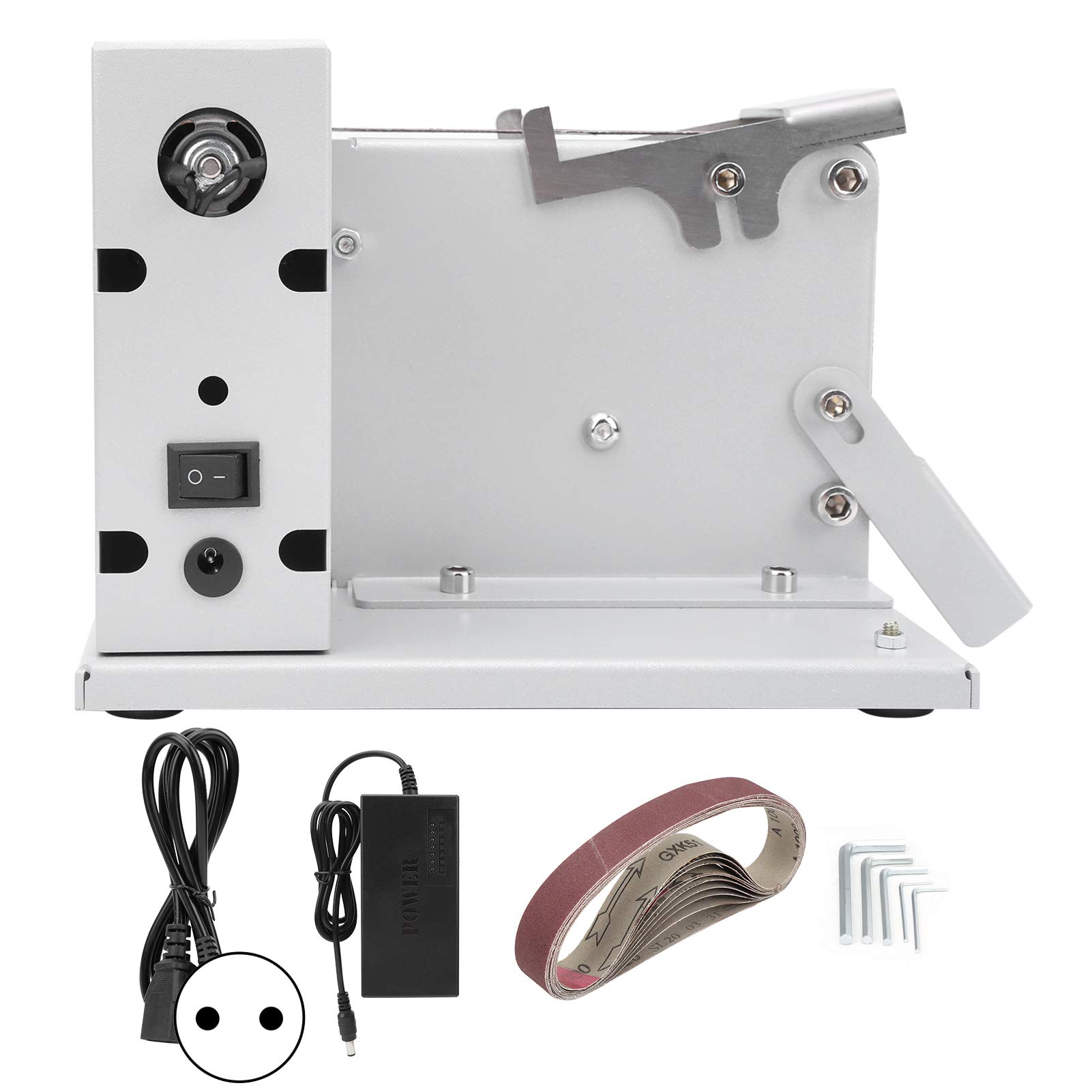 Afilador de cuchillos eléctrico mini de 4500 a 9000 rpm, 7 velocidades ajustables, lijadora de mesa compacta para trabajar madera y metal, pulidora con motor de 96 W (110-240 V)