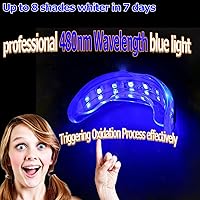 Vista 2 de TAWEE Kit de blanqueamiento dental seguro para dientes sensibles y esmalte con cable de luz aceleradora de blanqueamiento dental con 16 LED azules