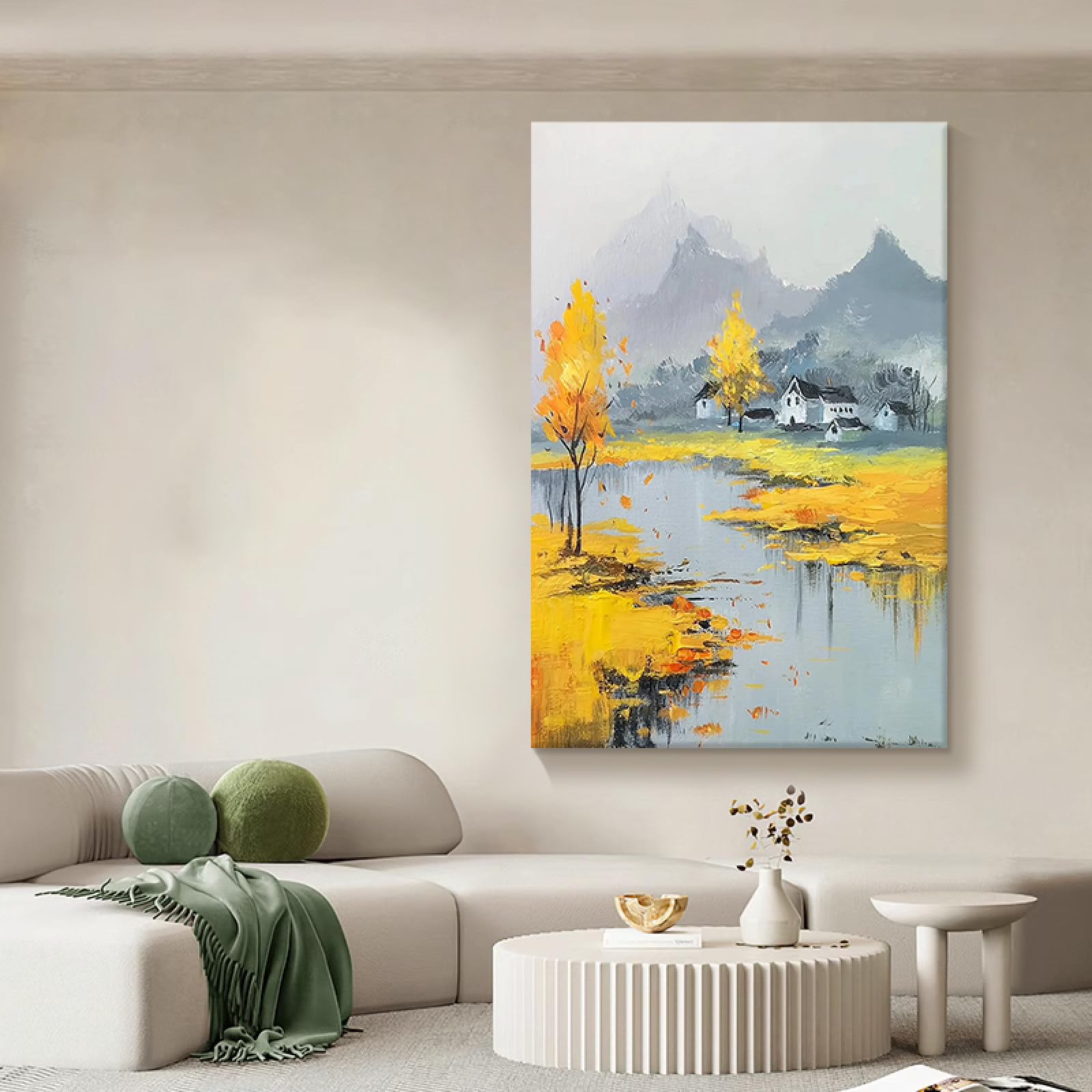 Peinture à l'huile peinte à la main œuvre d'art relief texturé luxe
