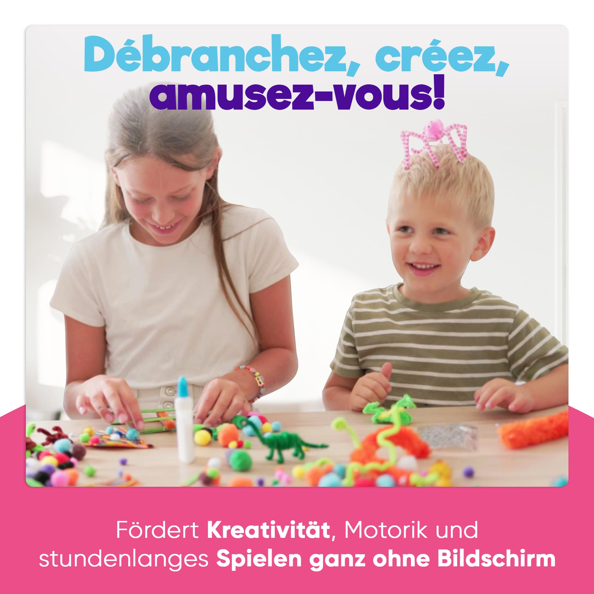 Blue Squid Boite Activités Manuelles pour Enfants - Maxi Coffret 3000 Pcs ge 4-12 ans, Kit Loisir Creatif Enfant, Kit Bricolage Enfants, Activité Manuelle Enfant