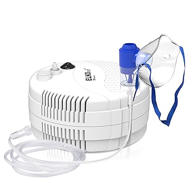 ELKO EL-730 ELKOneb Magna Piston Compressor Nebulizer Machine for Adult & Child with Complete Mask Kit (White)