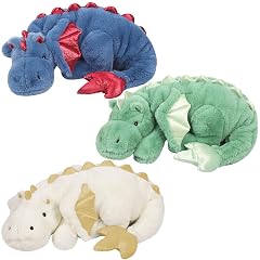 ARELUX 3-Pack Giant Dragon Plush Toys - 37in Large Green Blue and White Pterosaur Stuffed Animals with Wings