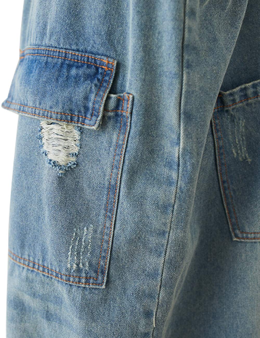 Damen Jeans Latzhose Overalls mit Taschen