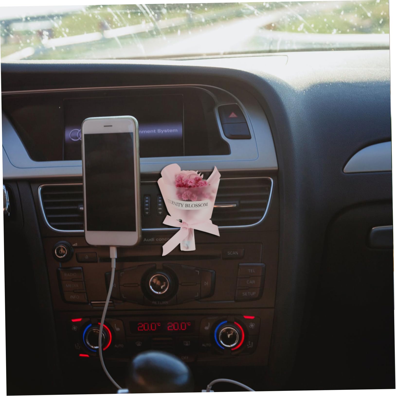 Gatuida 4pezzi Fiori Secchi Profumati Per Auto Clip Decorativa Per Bocchetta Aria Accessori Interni Stile Fresco Per Donne e Ambienti Vari