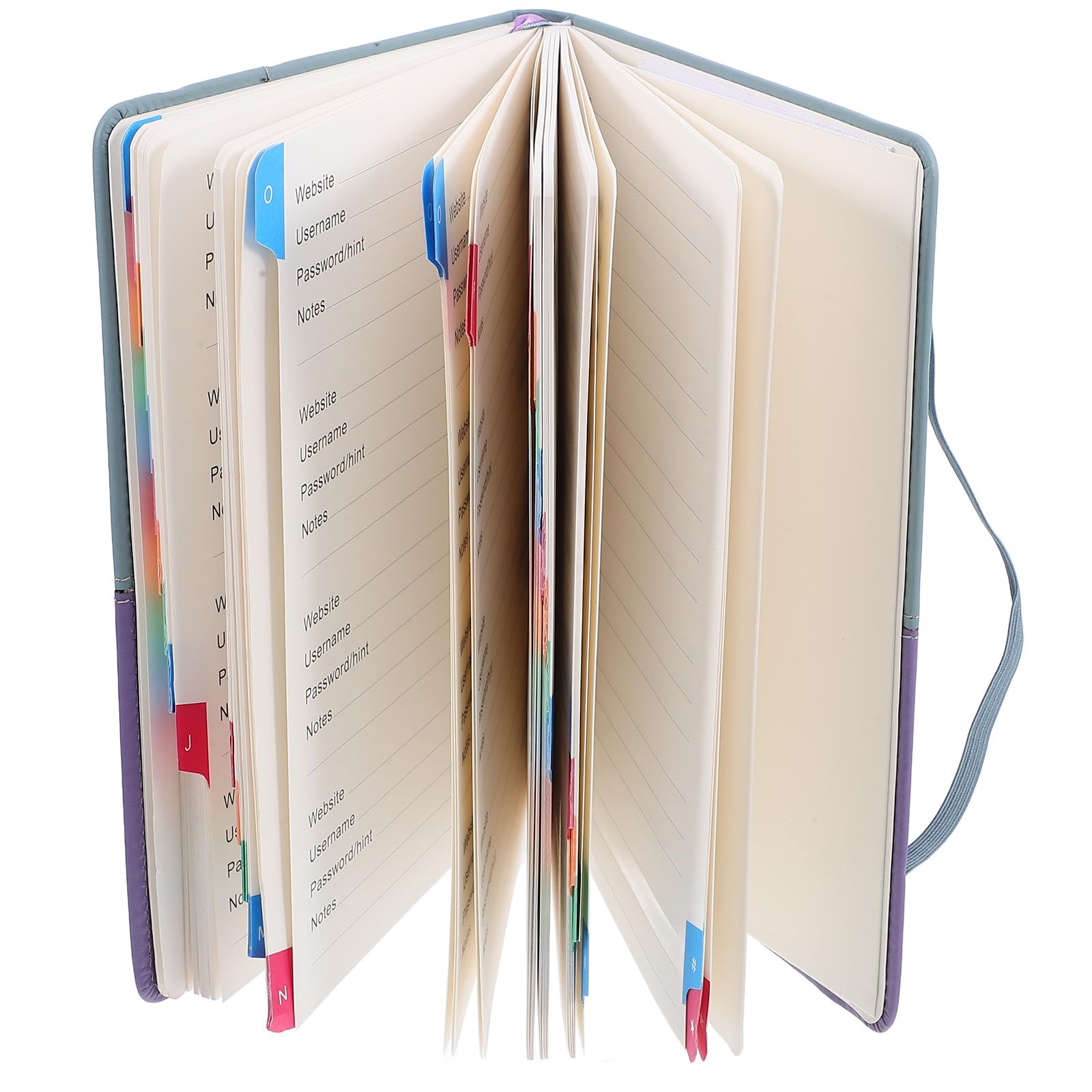 Carnet de Mots de Passe A5 en PU Repères pour Sites Web