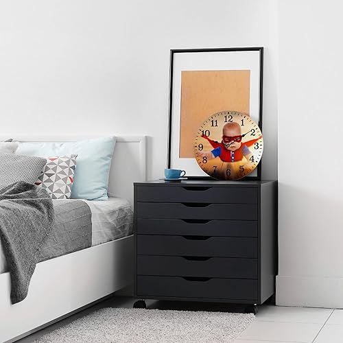 Miniatura 6 de Relojes personalizados con imagen, relojes personalizados para texto de pared, reloj silencioso redondo personalizado de madera para sala de estar,