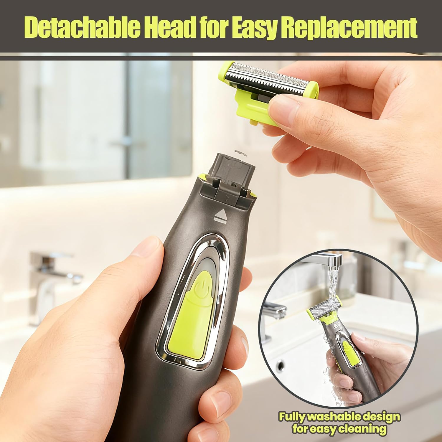 Beard Trimmer for Men, Rechargeable Mens Grooming Kit Washable Mens Electric Razors for Shaving Face, Beard, Mustache Trimmer and Hair Clippers, Double Sided Tooth Razors Face Trimmer for Men - Image 5