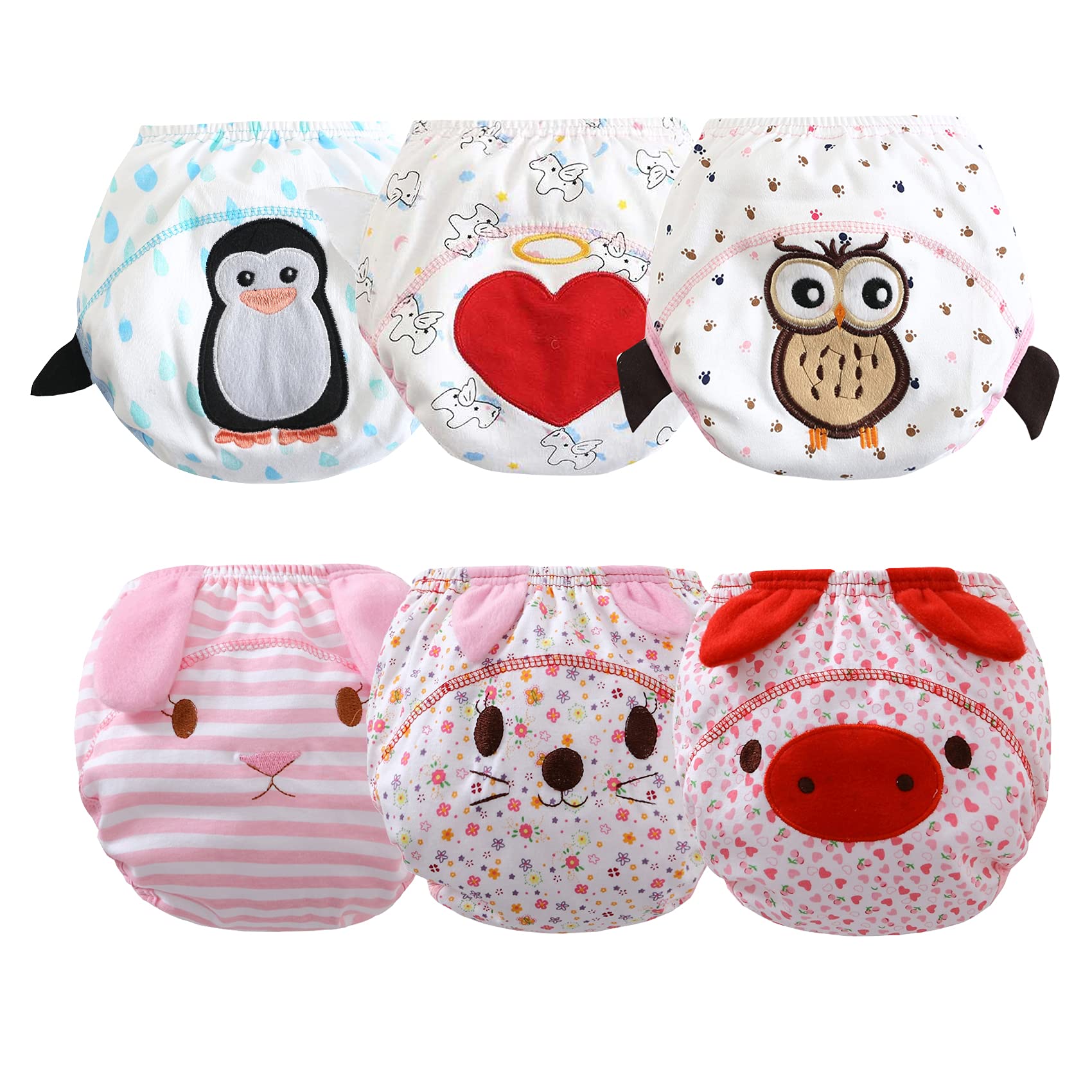 Orinery Cotton Baby Training Pants Unisex Toddler Kids Underwear 6-Pack