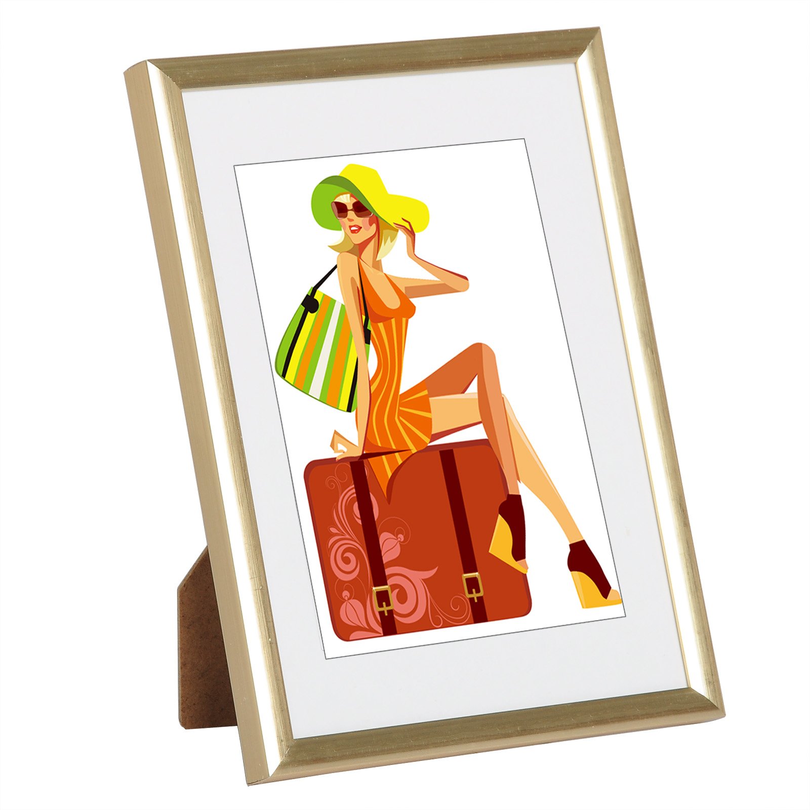 WOLTU Set 2 Cornici Per Foto 20x30 Cm – Plastica Color Oro, Per Tavolo E Parete, Con Passepartout, Verticale/Orizzontale - 4