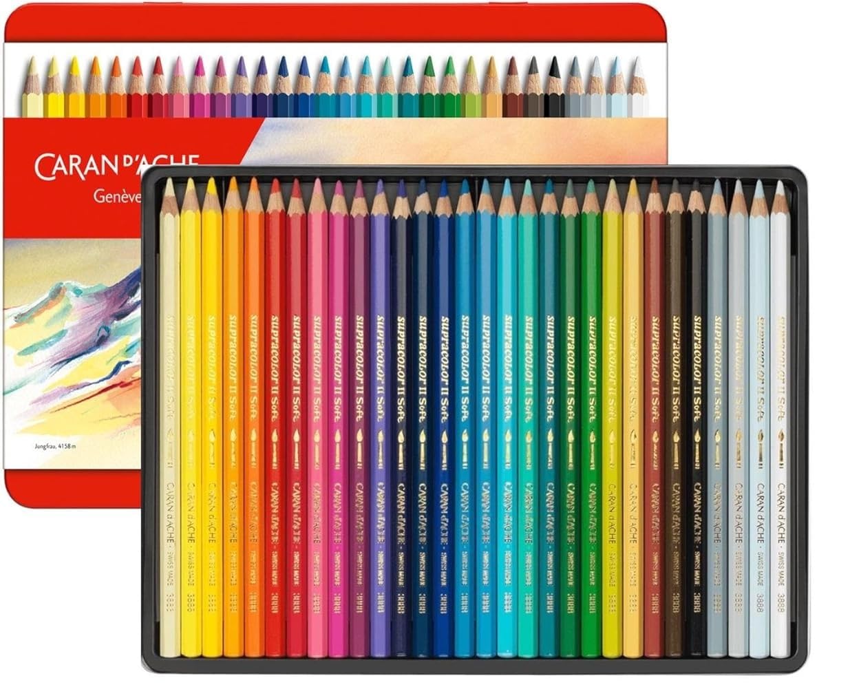 CARAN D ACHE Supracolor 30 matite colorate acquerellabili e 1 carta