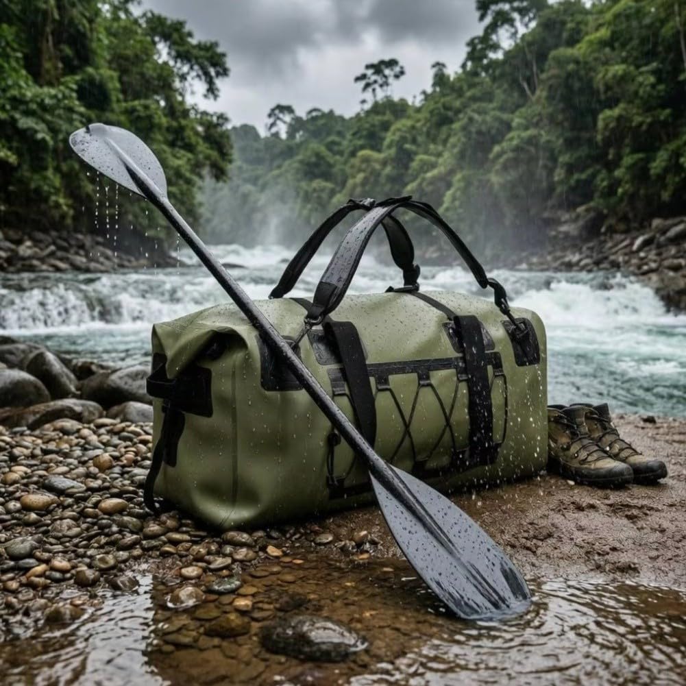 Sac étanche de camping 70 l pour équipement d'extérieur (vert)