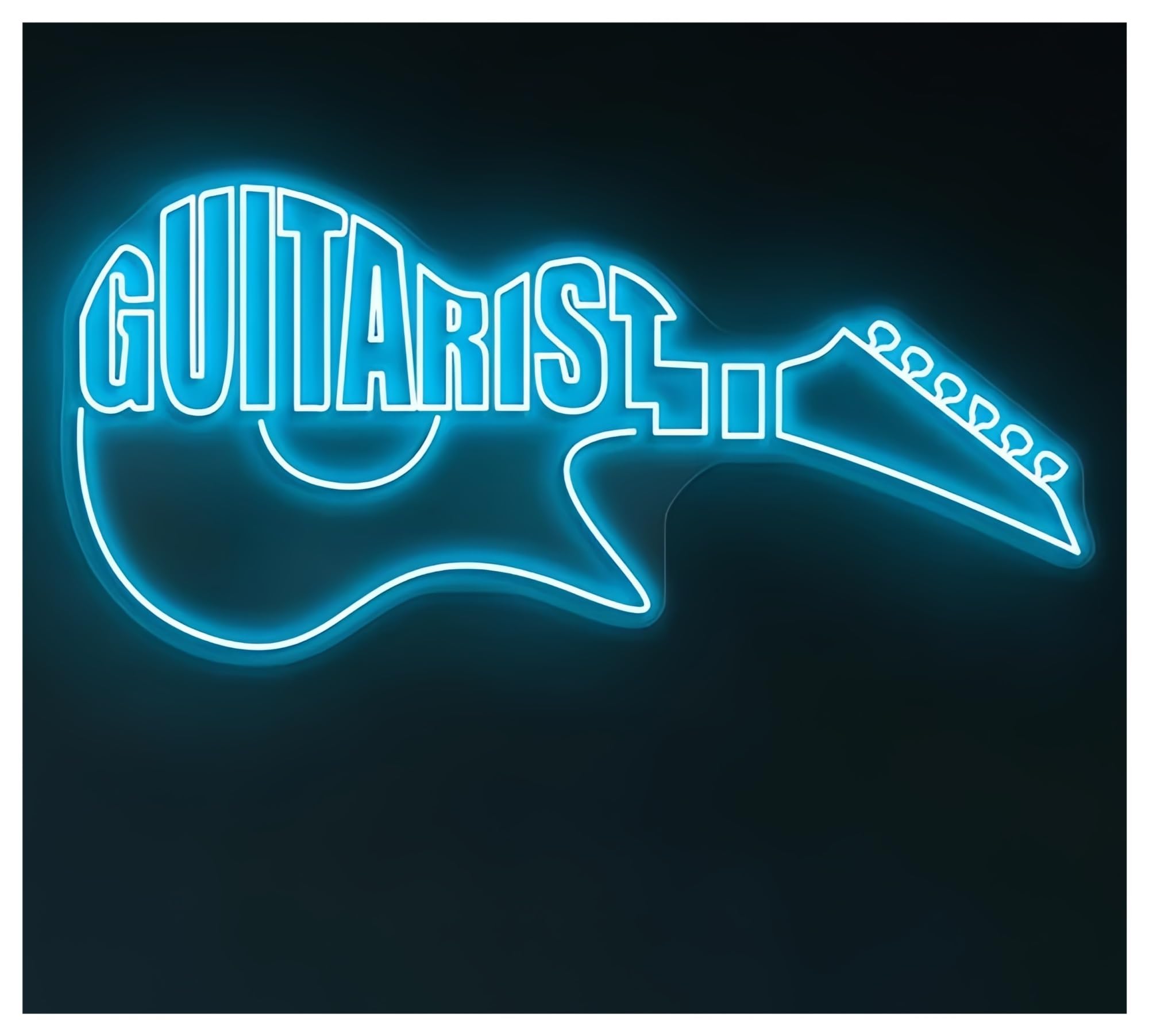 Shouxi F Sign Lamp Guitarist Neon Sign Or Guitar Room Bar Party Wall Decor Lamp Music Studio Decoration 60Cm(F)