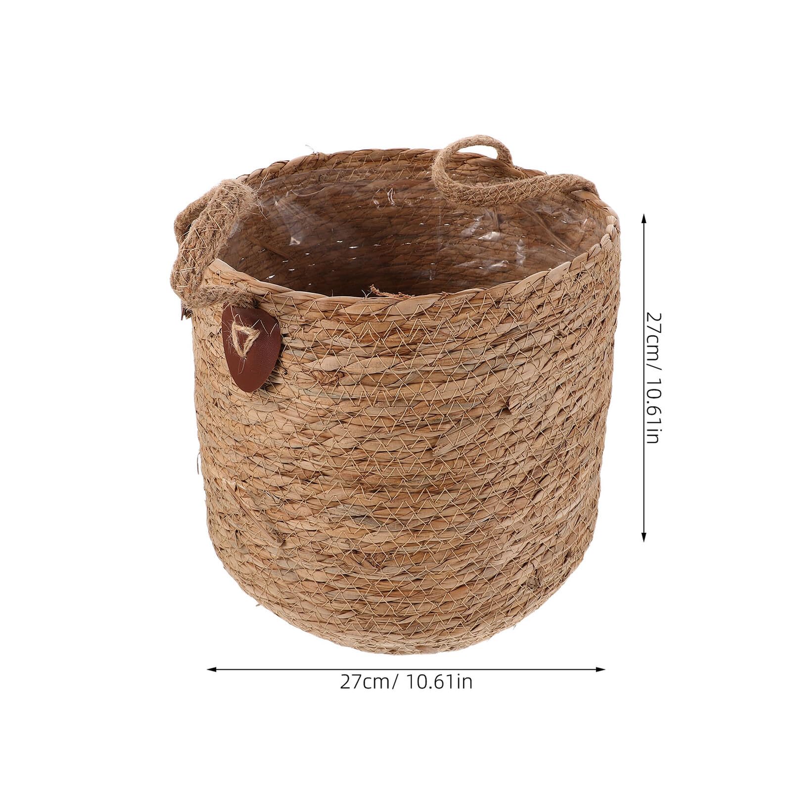 Angoily Panier à Fleurs en Rotin Tressé à la Main Cache-Pot Décoratif Rond 27 CM Panier de Rangement Naturel Respirant pour Plantes D’Intérieur Jardinière Petite Taille Salon et Balcon