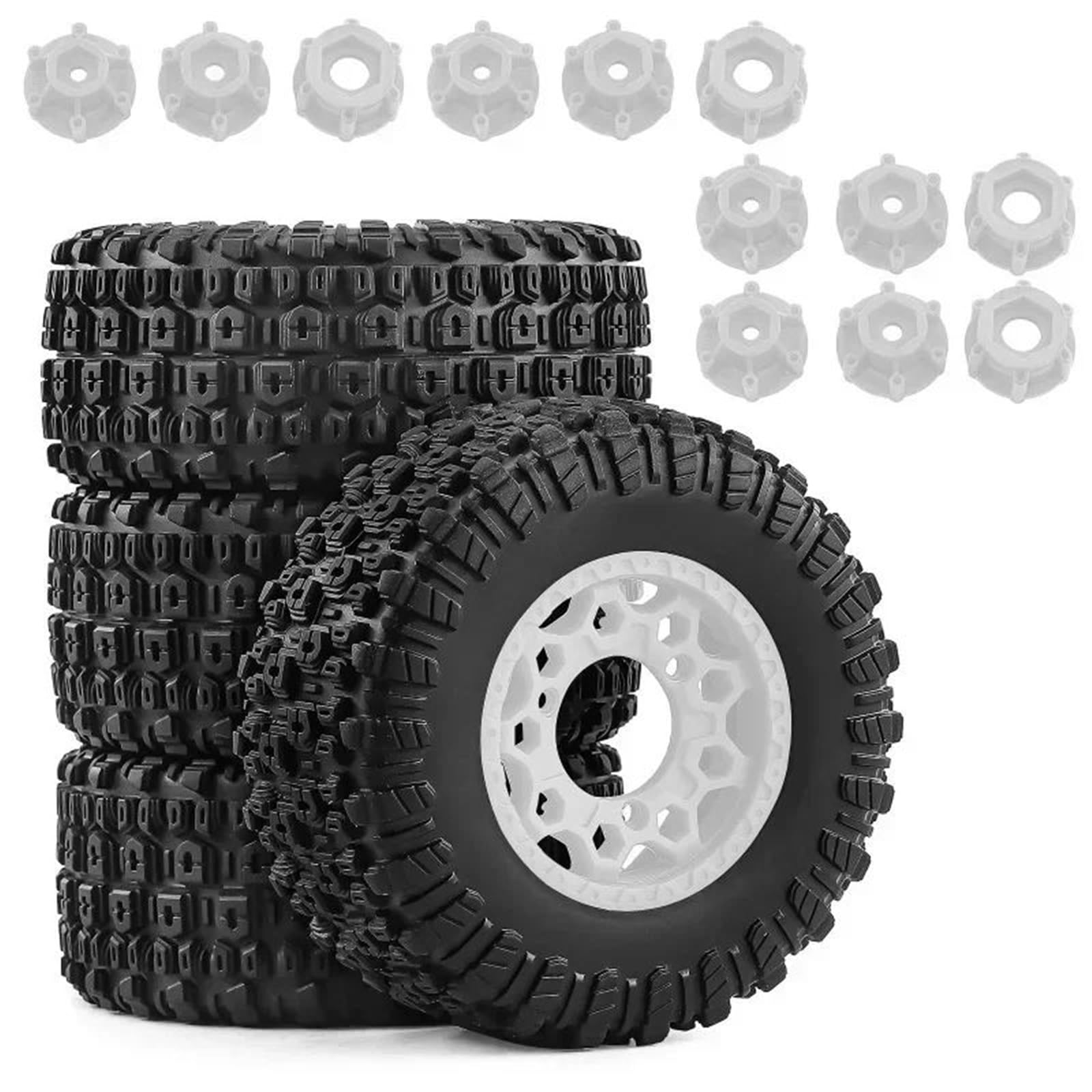 Genérico para Arrma para Senton TRX para Slash 1/10 RC Piezas Coche Juego Ruedas Neumáticos Camión Recorrido Corto Multihexagonales 12mm/14mm/17mm Piezas Coche RC