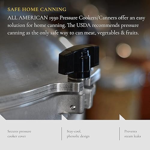 Miniatura 3 de All American 1930 – Tuerca de ala, paquete de 6 – Stay-Cool, diseño fenólico – Asegura la cubierta de olla a presión – Se adapta a todas nuestras