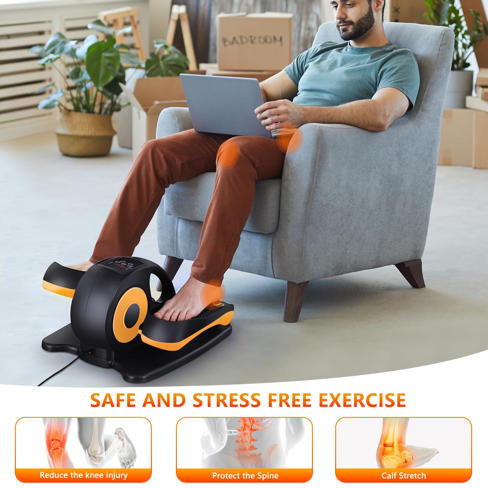 Mini Eliptica Pedales Eliptica Estaticos Personas Mayores, Pedaleador Electrico, Bicicleta Eliptica Fitness para Casa, Ejercitador de Piernas para Ancianos y Adultos