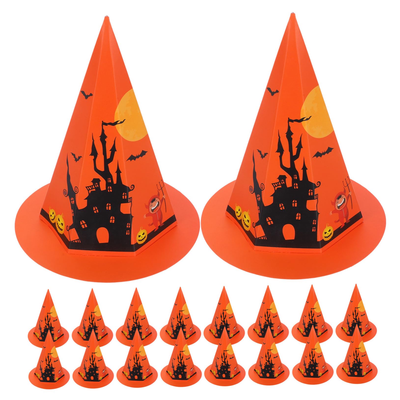 Ciieeo 50pezzi Scatola Caramelle Halloween Forma Cappello Strega Scatola Caramelle Scherzetto Contenitore Biscotti Halloween Conservazione