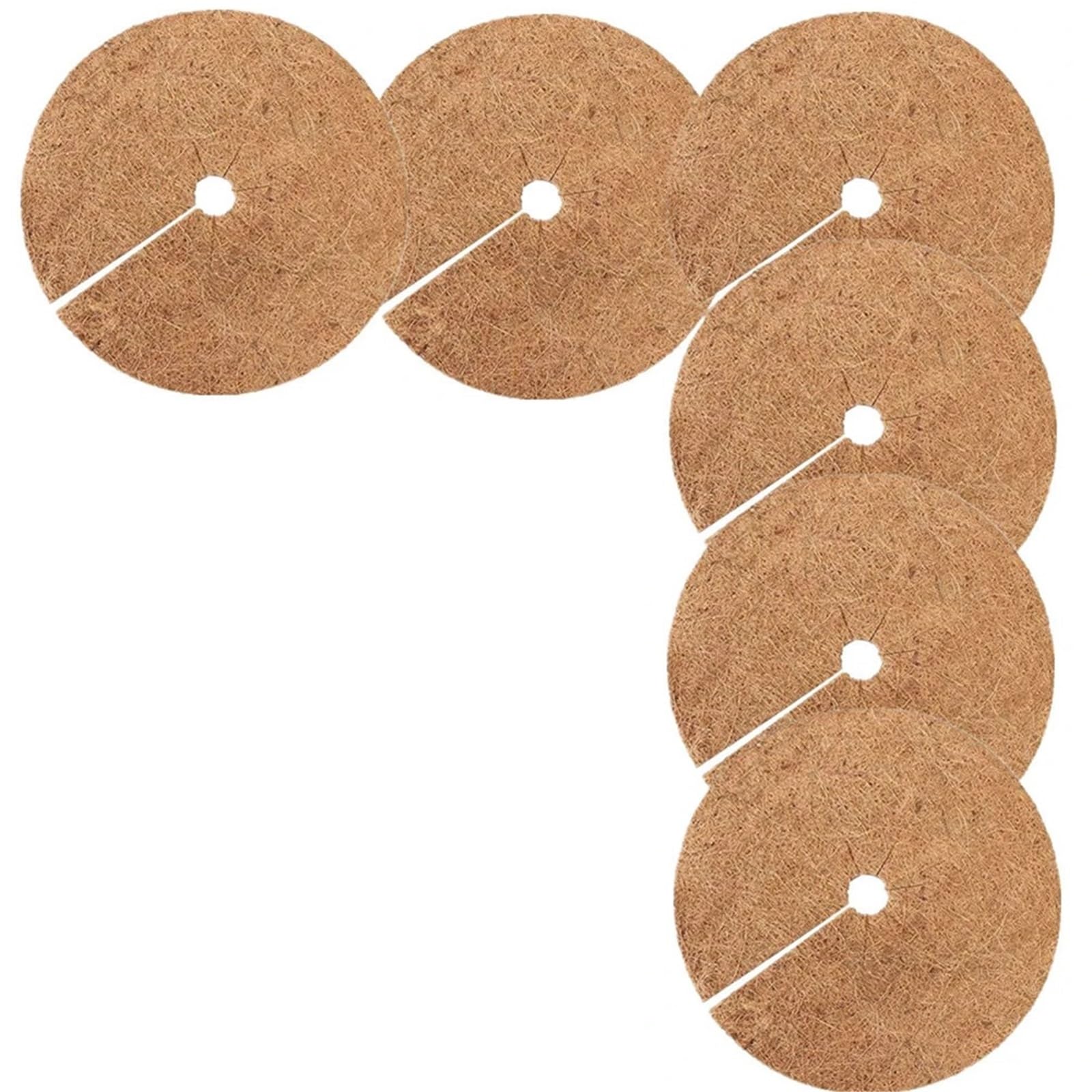 Kokosmatte 6er-Pack Kokosnussmulchschalen, Durchmesser 30 cm, Winterschutz for Pflanzen, Pflanzgefäße
